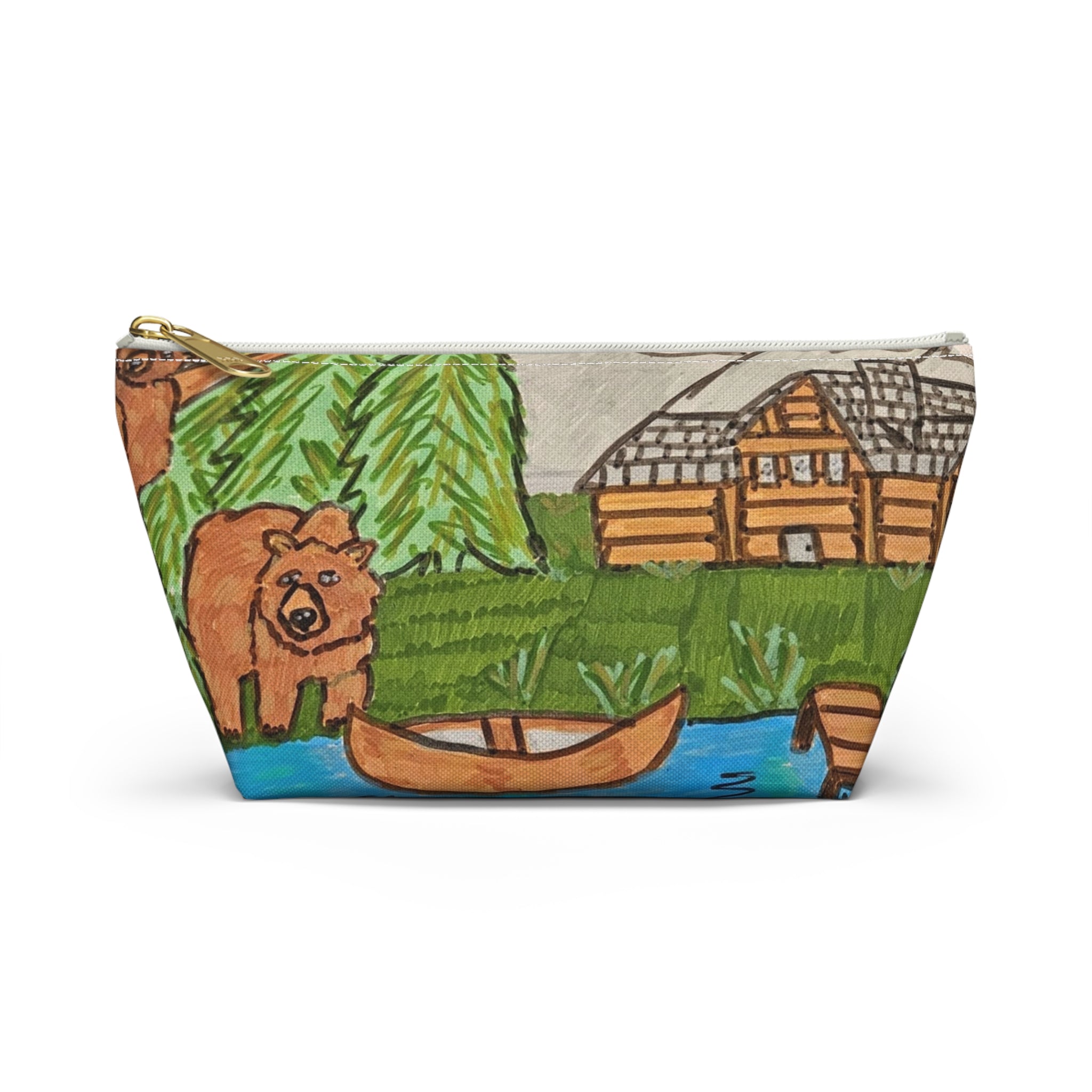 Whimsy Grr | Bugsy the Cabin Bear Accessory Pouch — Cozy Bear Makeup & Travel Bag