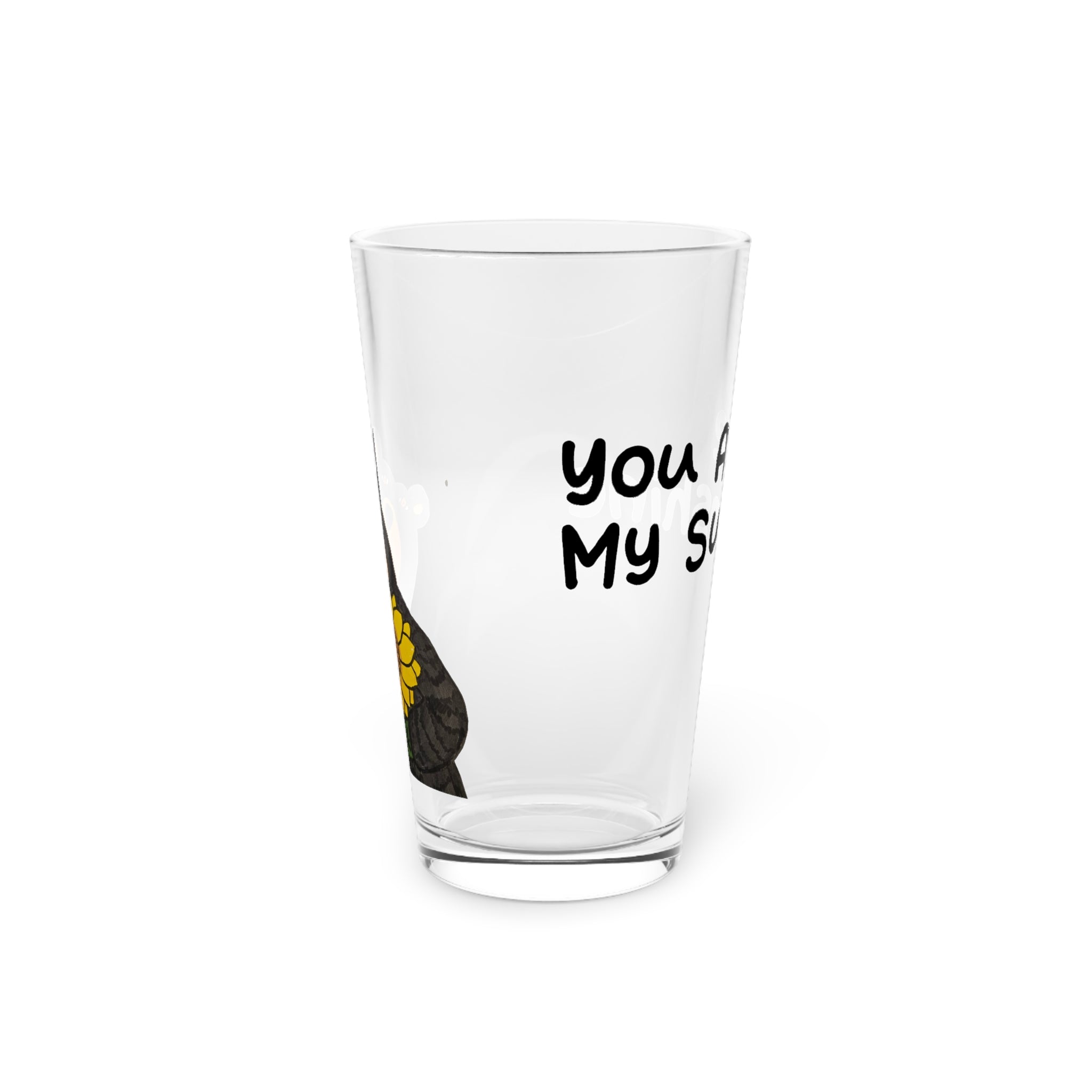 Whimsy Grr Sunflower Pint Glass, 16oz