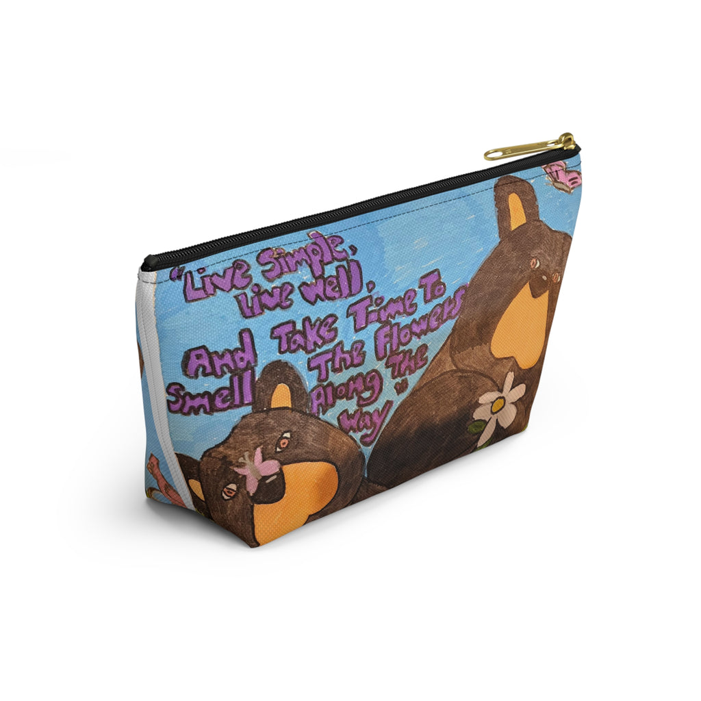 Whimsy Grr | Live Simply Accessory Pouch — Cute Bear Makeup & Travel Bag