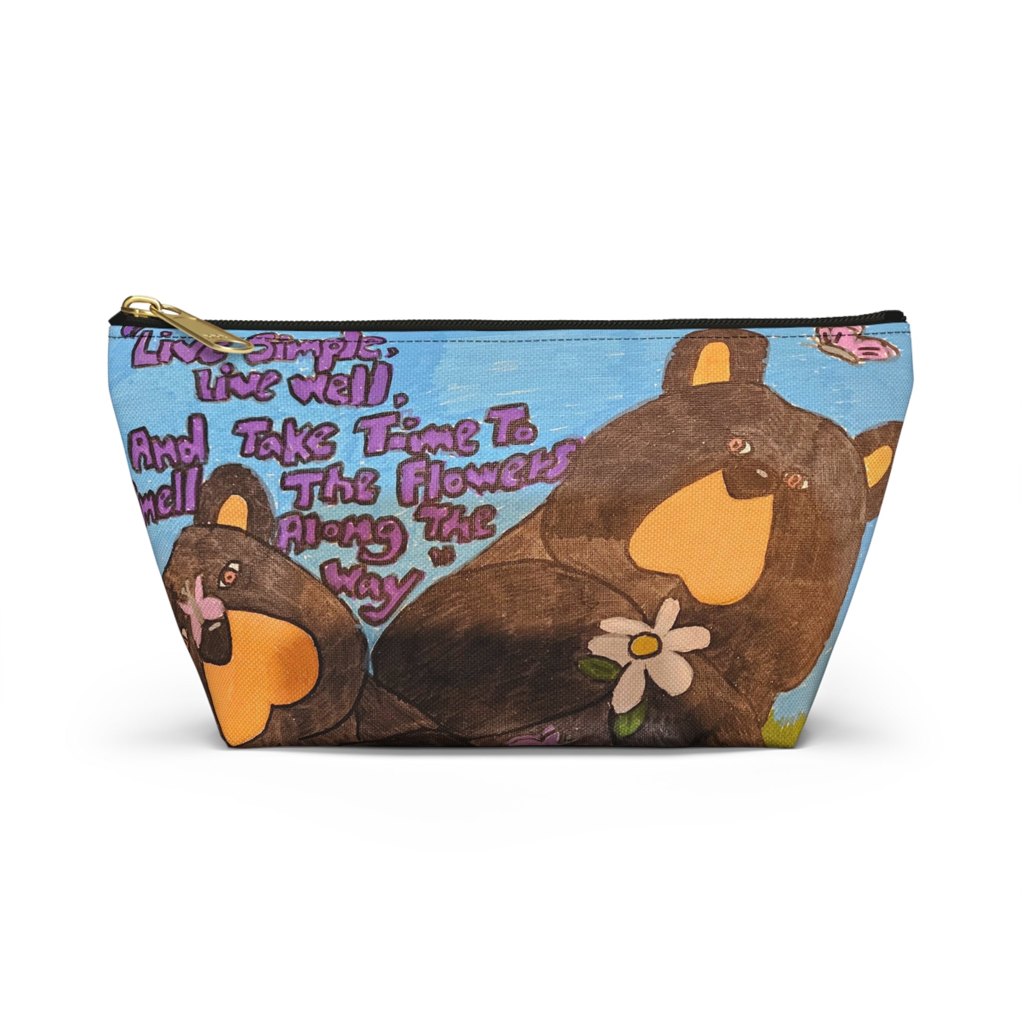 Whimsy Grr | Live Simply Accessory Pouch — Cute Bear Makeup & Travel Bag