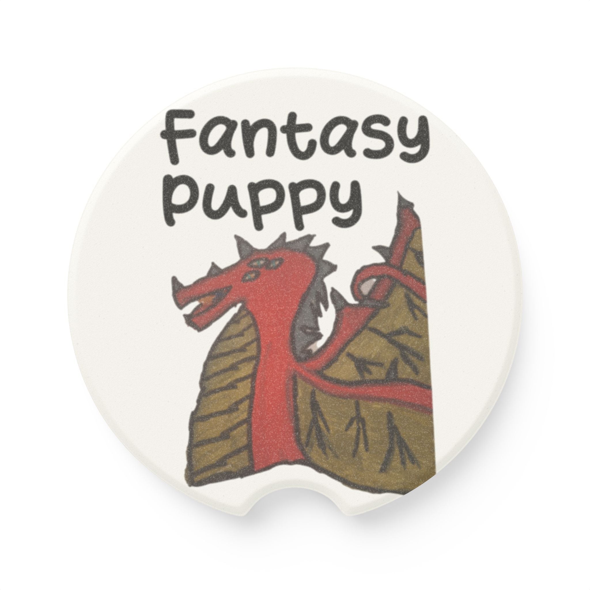 Dragon Landscape Soapstone Car Coaster — Fantasy Dragon Car Cup Holder Insert