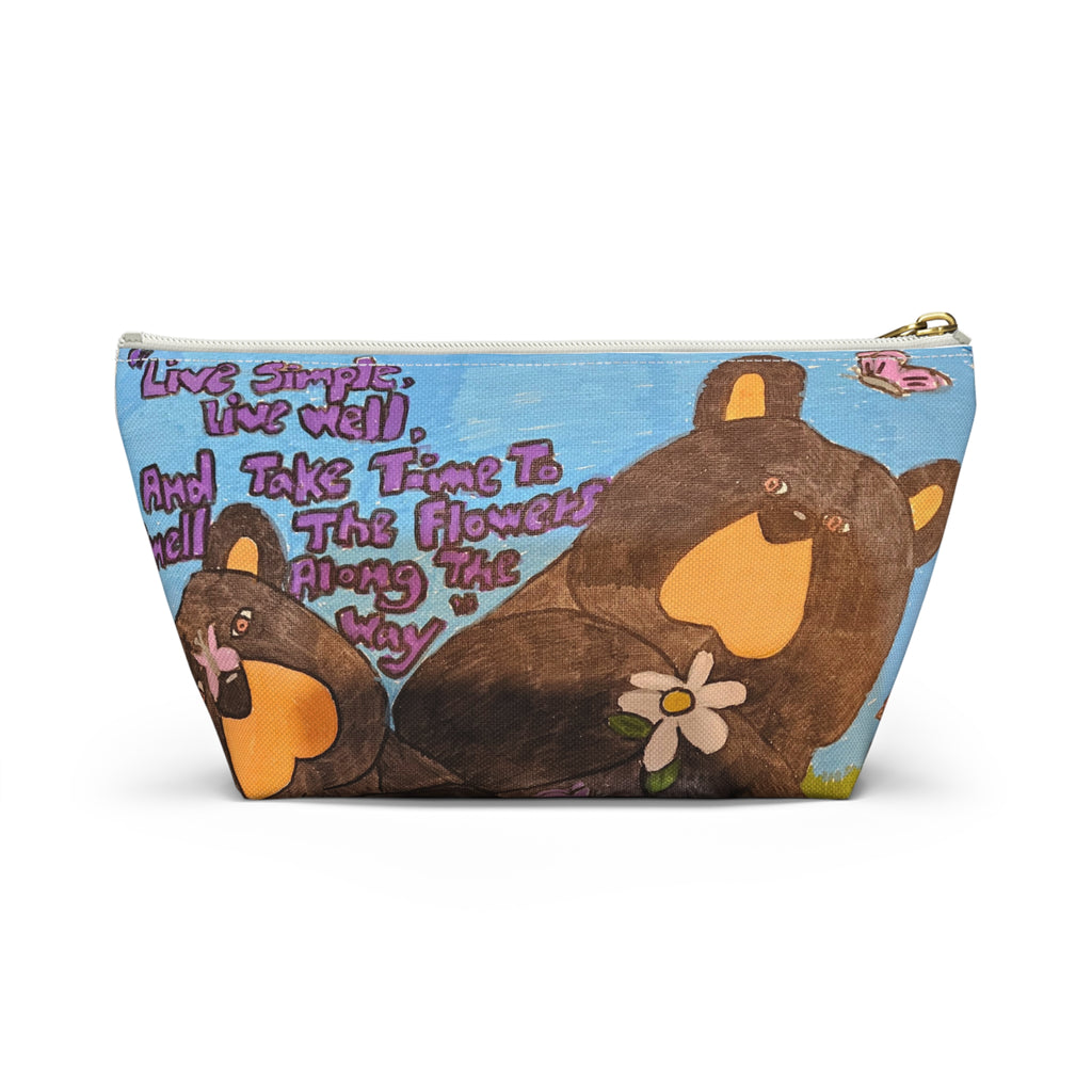 Whimsy Grr | Live Simply Accessory Pouch — Cute Bear Makeup & Travel Bag