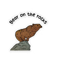 Bear on the rocks kiss-cut stickers