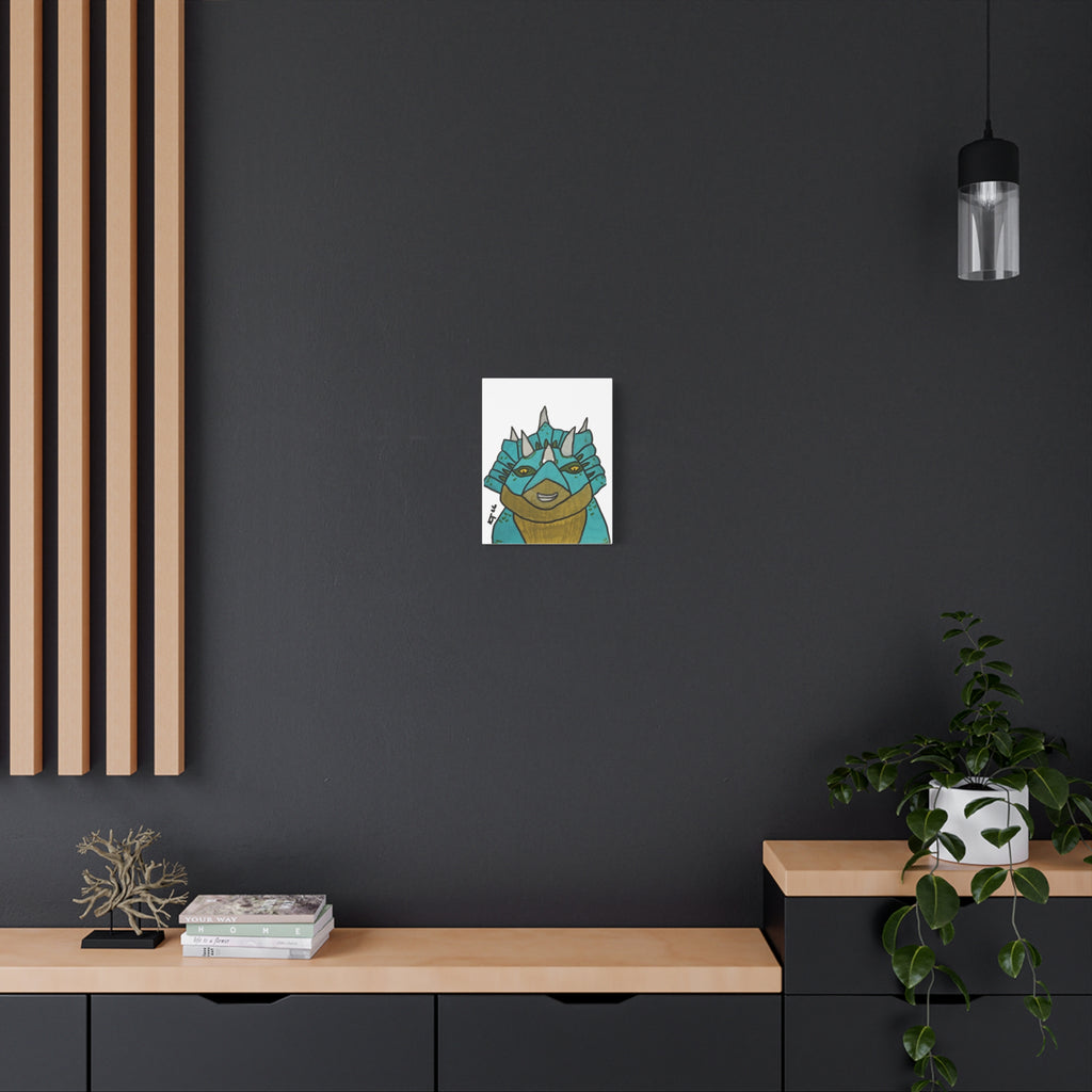 Dino Roar Matte Canvas Art — Whimsical Dinosaur Wall Decor, Stretched