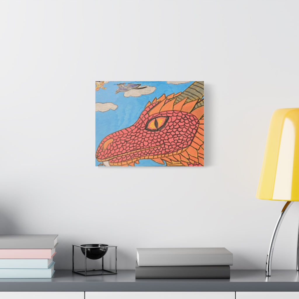 Dragon Sky Canvas Art — Whimsical Fantasy Wall Decor (Matte Stretched)