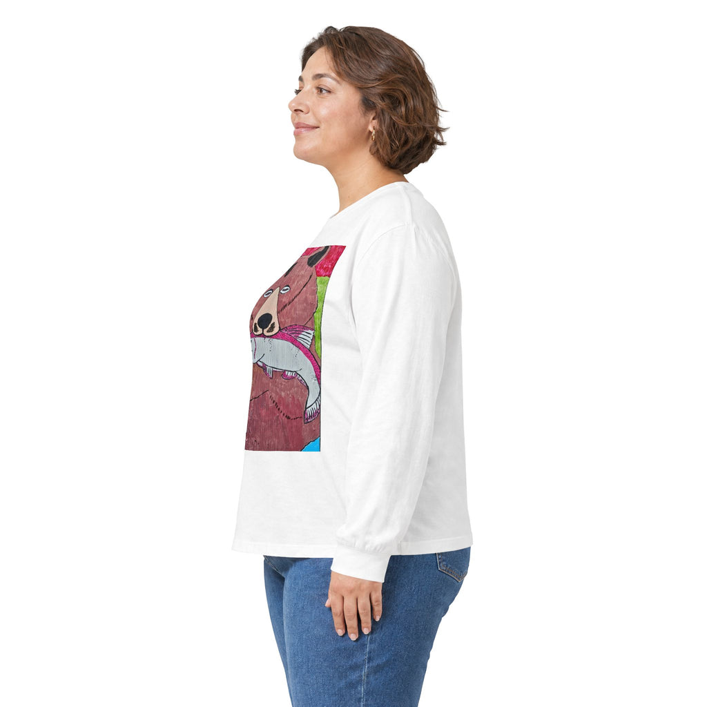 Grizz with a Fish Unisex Long-Sleeve Tee