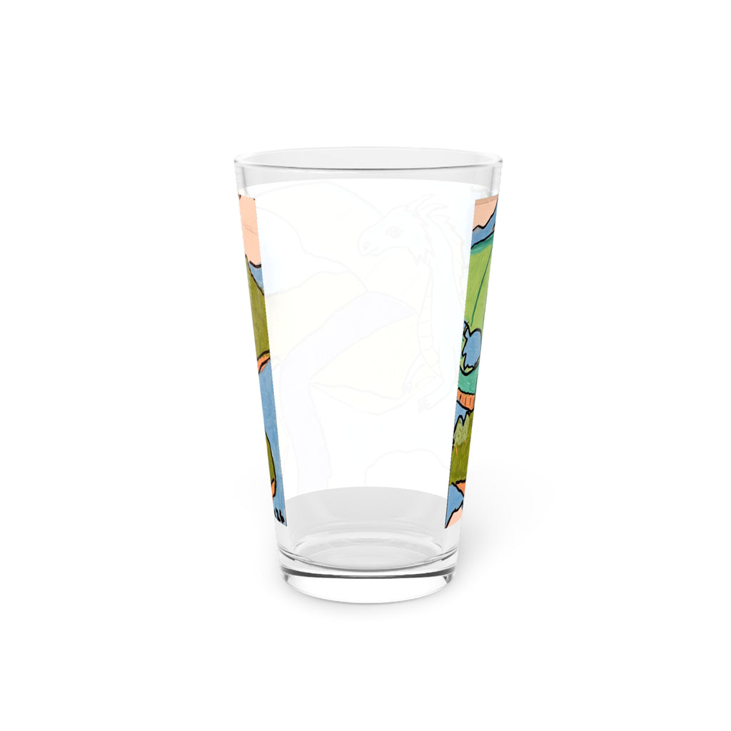 Dragon Landscape Pint Glass, 16oz — Fantasy Dragon Art Beer Glass
