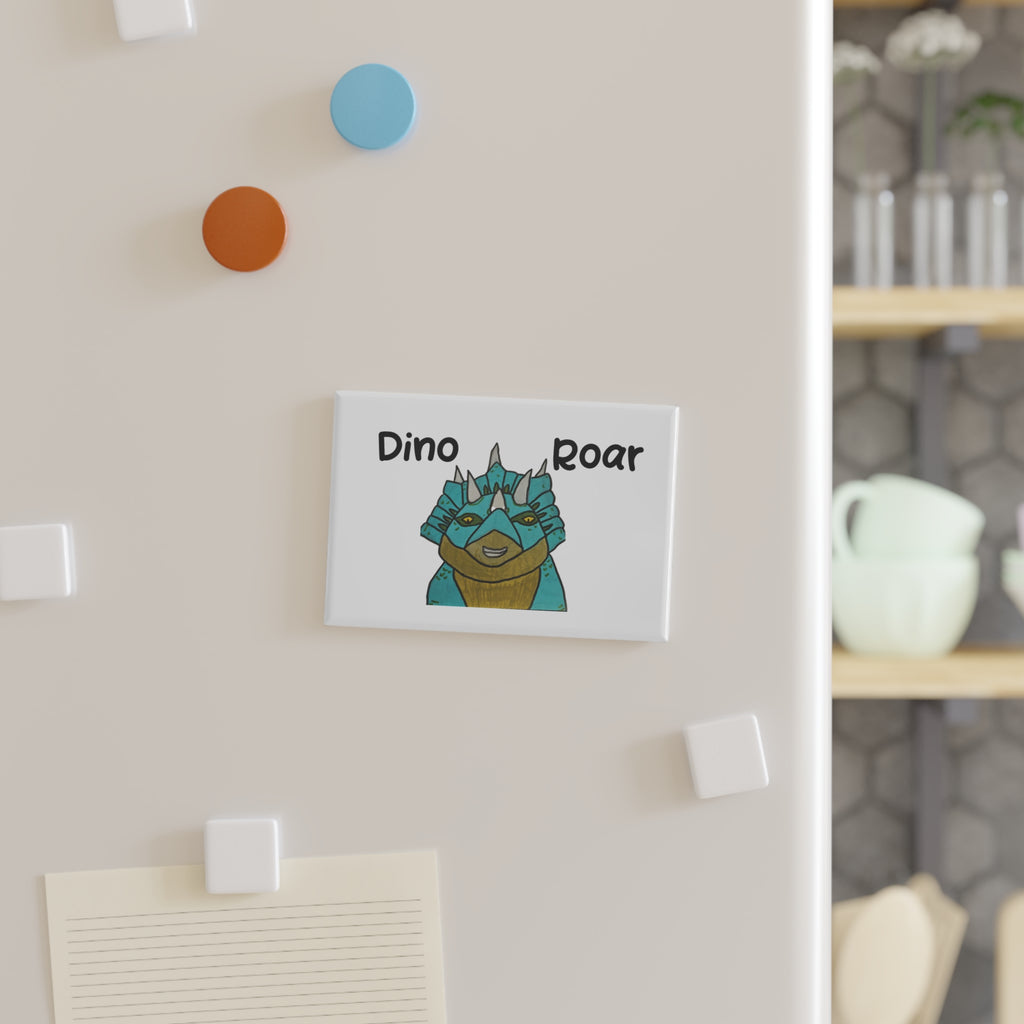 Dino Roar Button Magnet, Rectangle
