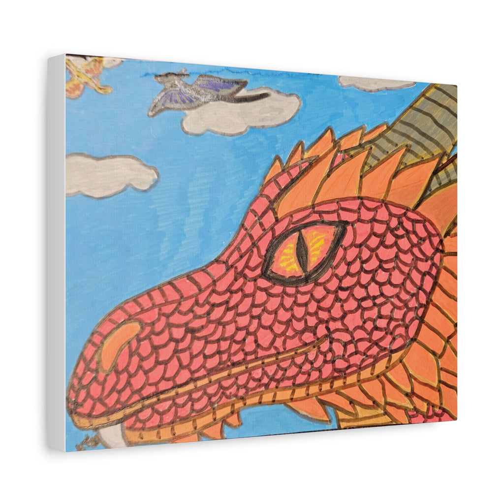 Dragon Sky Canvas Art — Whimsical Fantasy Wall Decor (Matte Stretched)