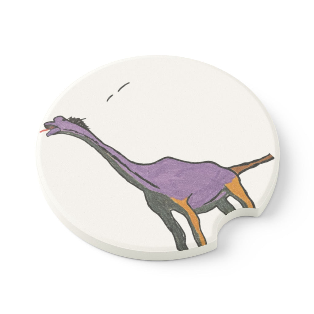 Brachy the Brachiosaurus Soapstone Car Coaster — Cute Dino Car Cup Holder Insert
