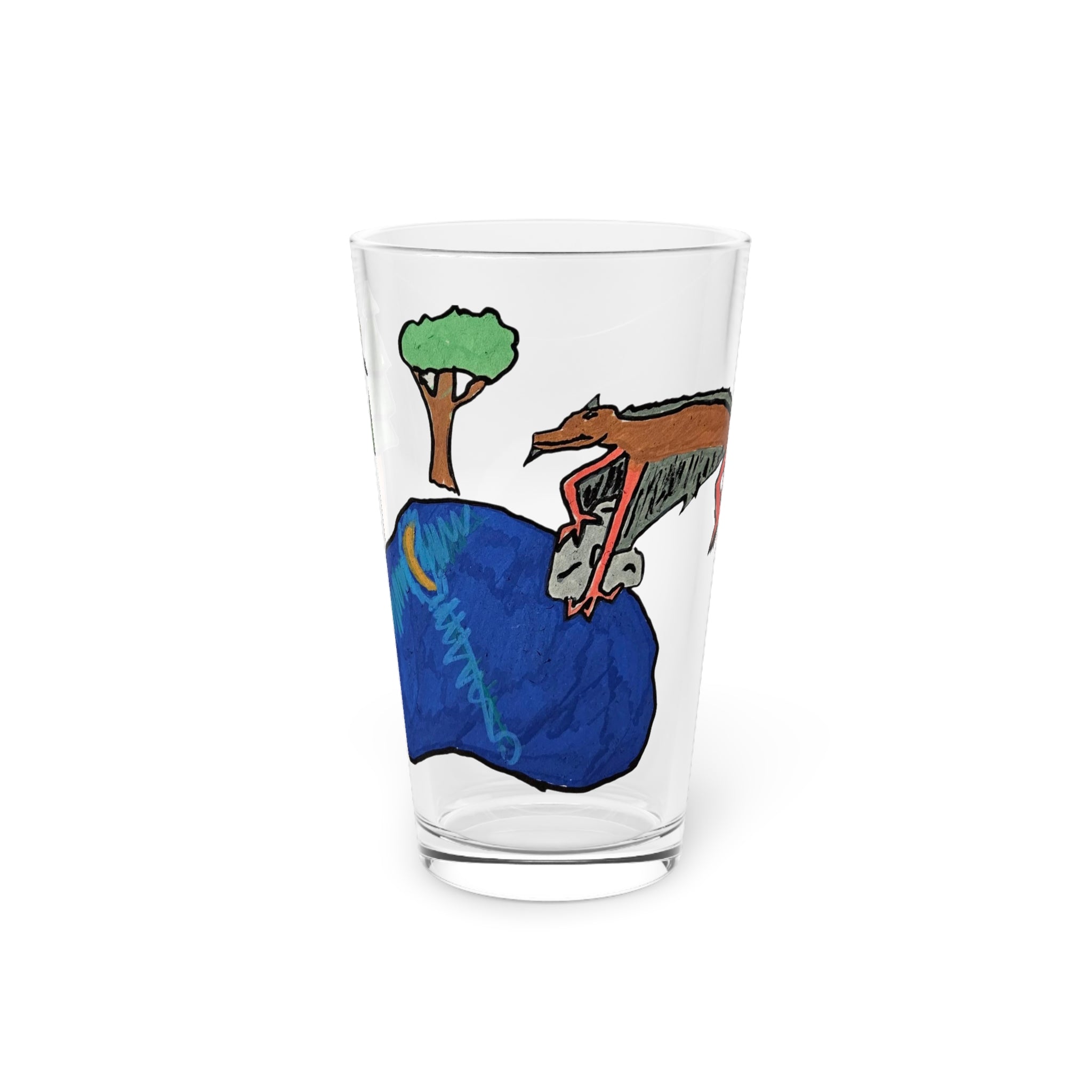 Wyvern Pint Glass, 16oz — Fantasy Dragon Art Beer Glass