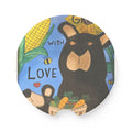 Copy of You Are My Sunshine Bear Soapstone Car Coaster — Cute Sunflower Car Cup Holder Insert