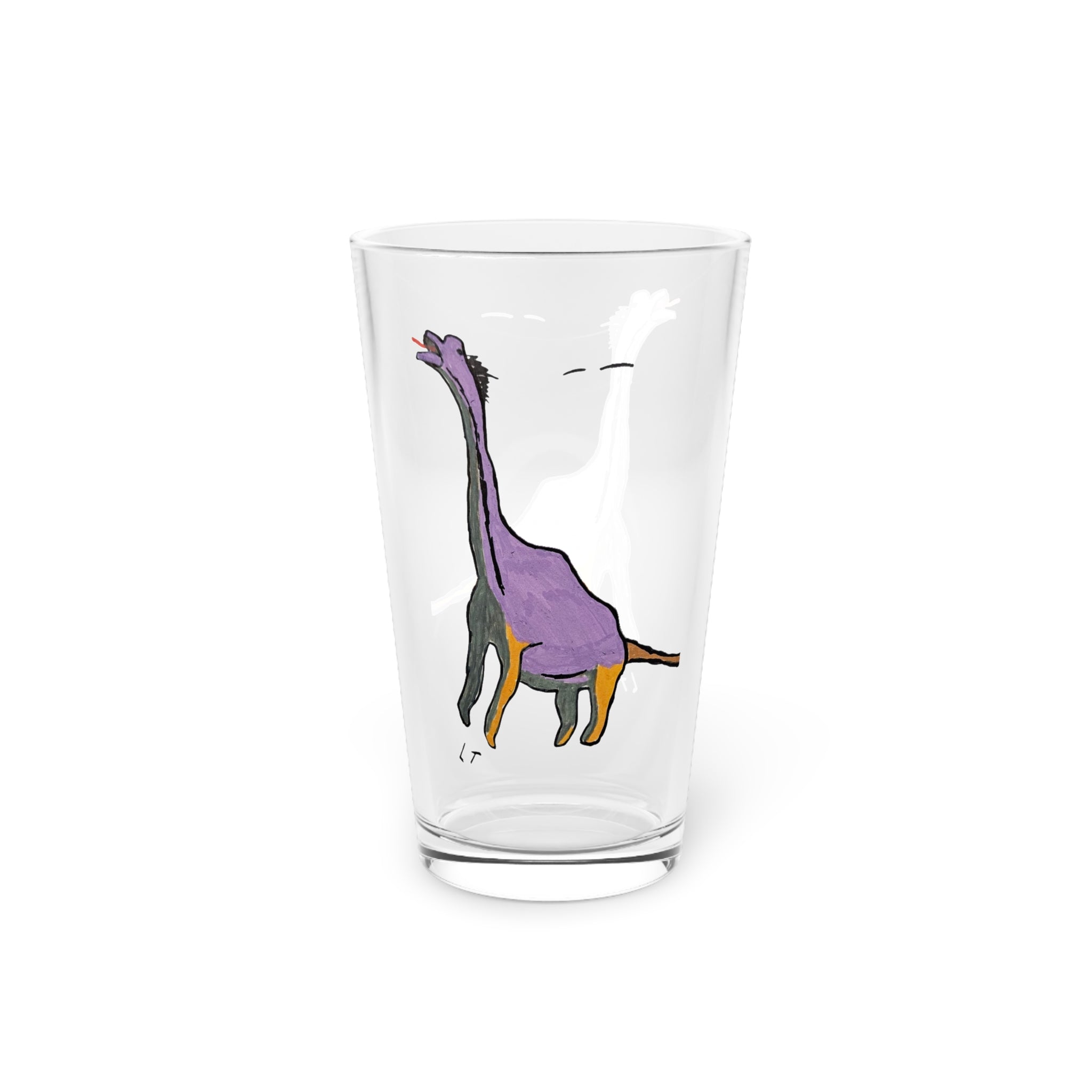 Brachy the Brachiosaurus Pint Glass, 16oz — Whimsical Dino Beer Glass