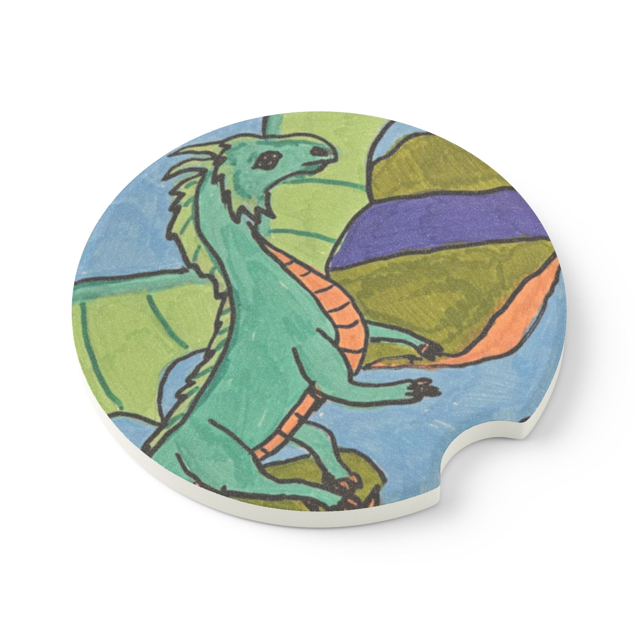 Dragon Landscape Soapstone Car Coaster