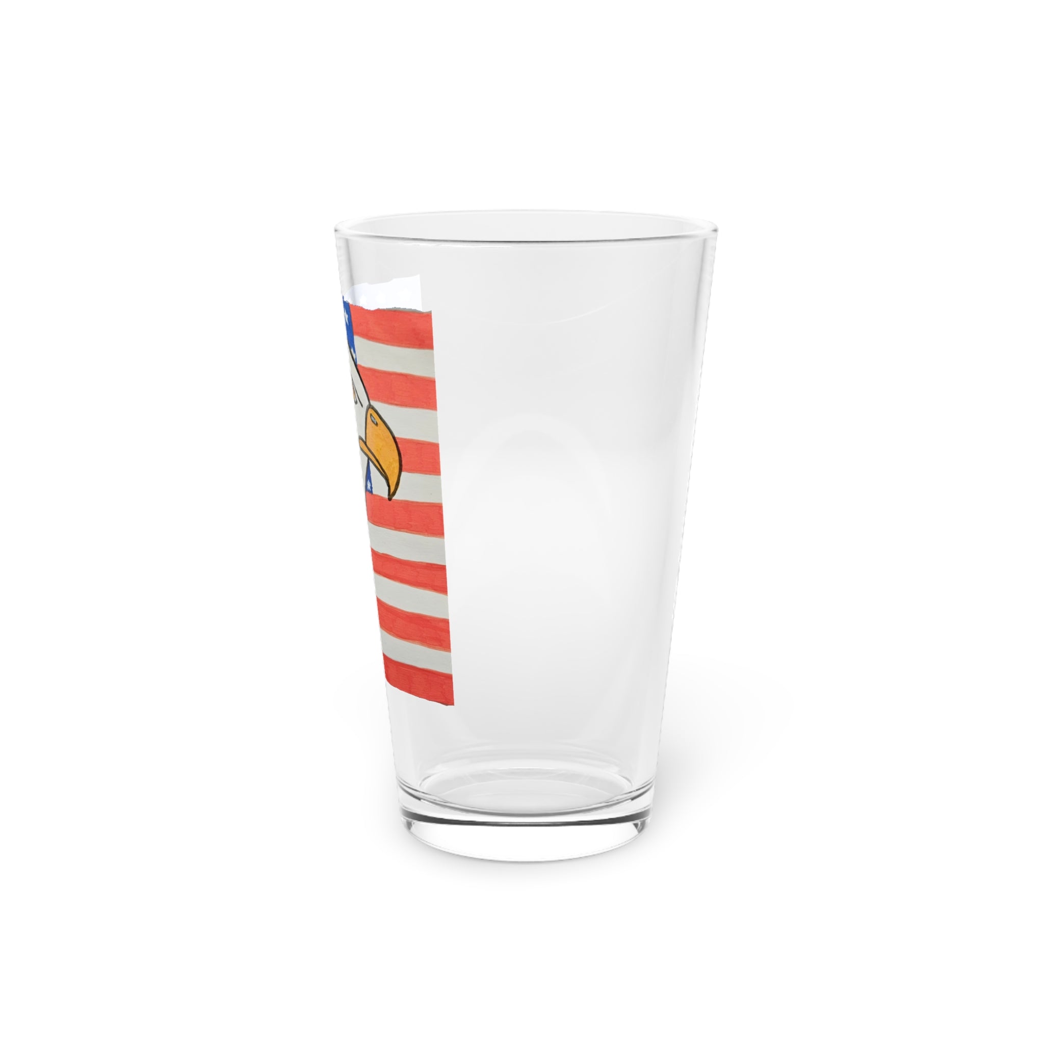 American Flag Bald Eagle Pint Glass — 16 oz Patriotic Beer Glass