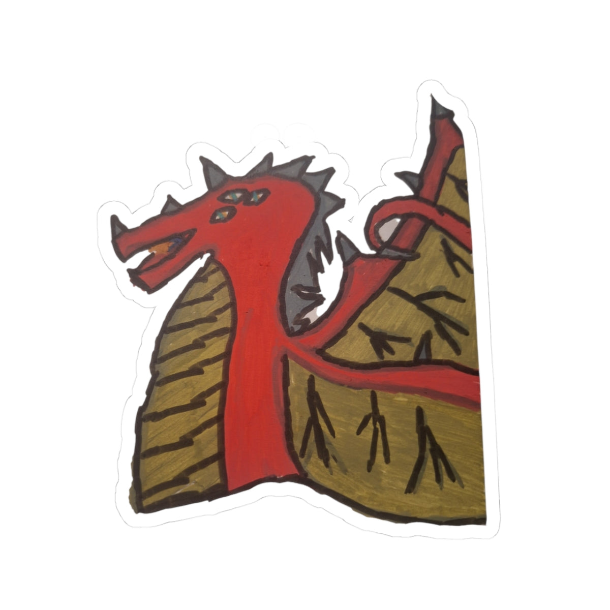 Fantasy Red Dragon Kiss-Cut Sticker — Fantasy Laptop & Water Bottle Decal
