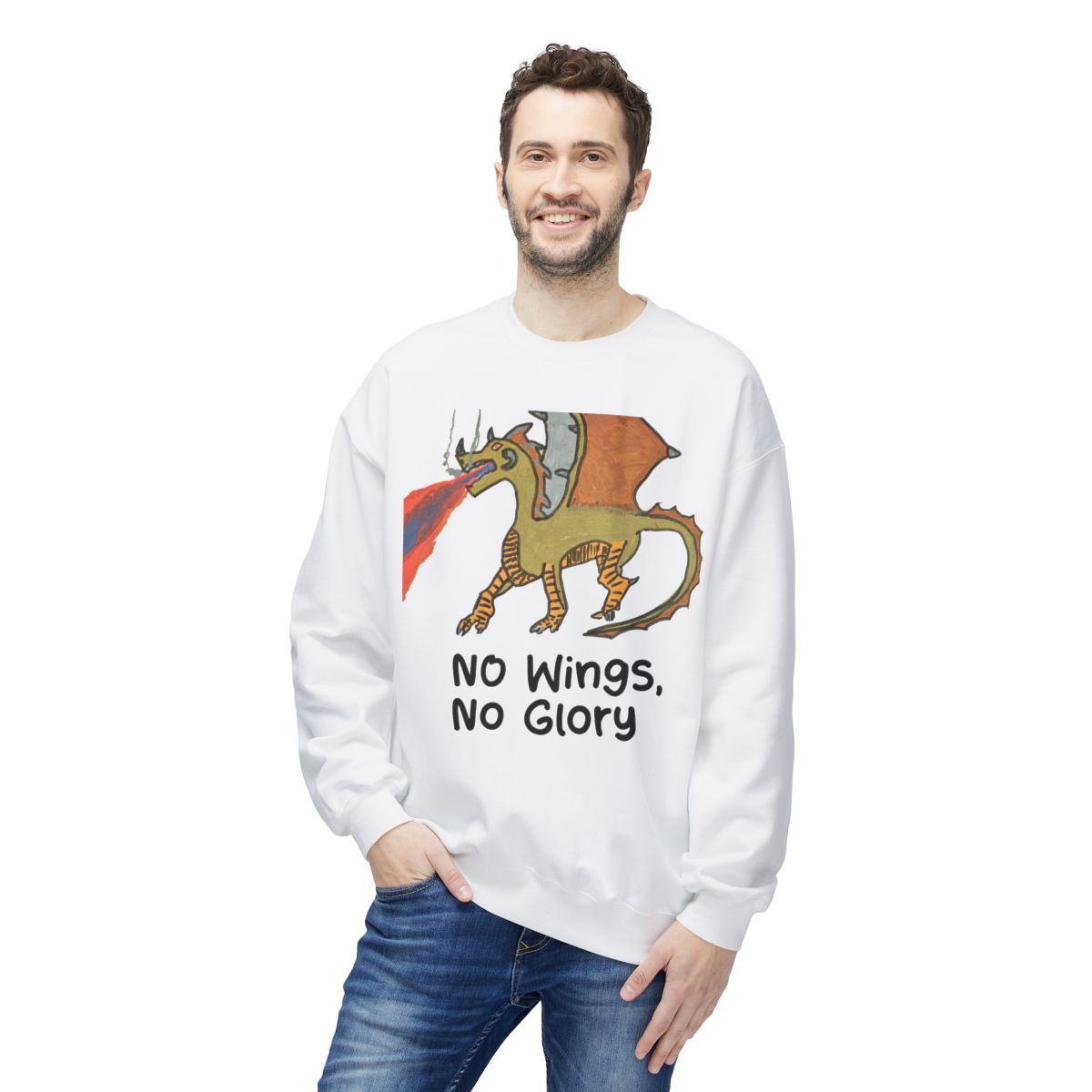 No Wings, No Glory Dragon Crewneck Sweatshirt