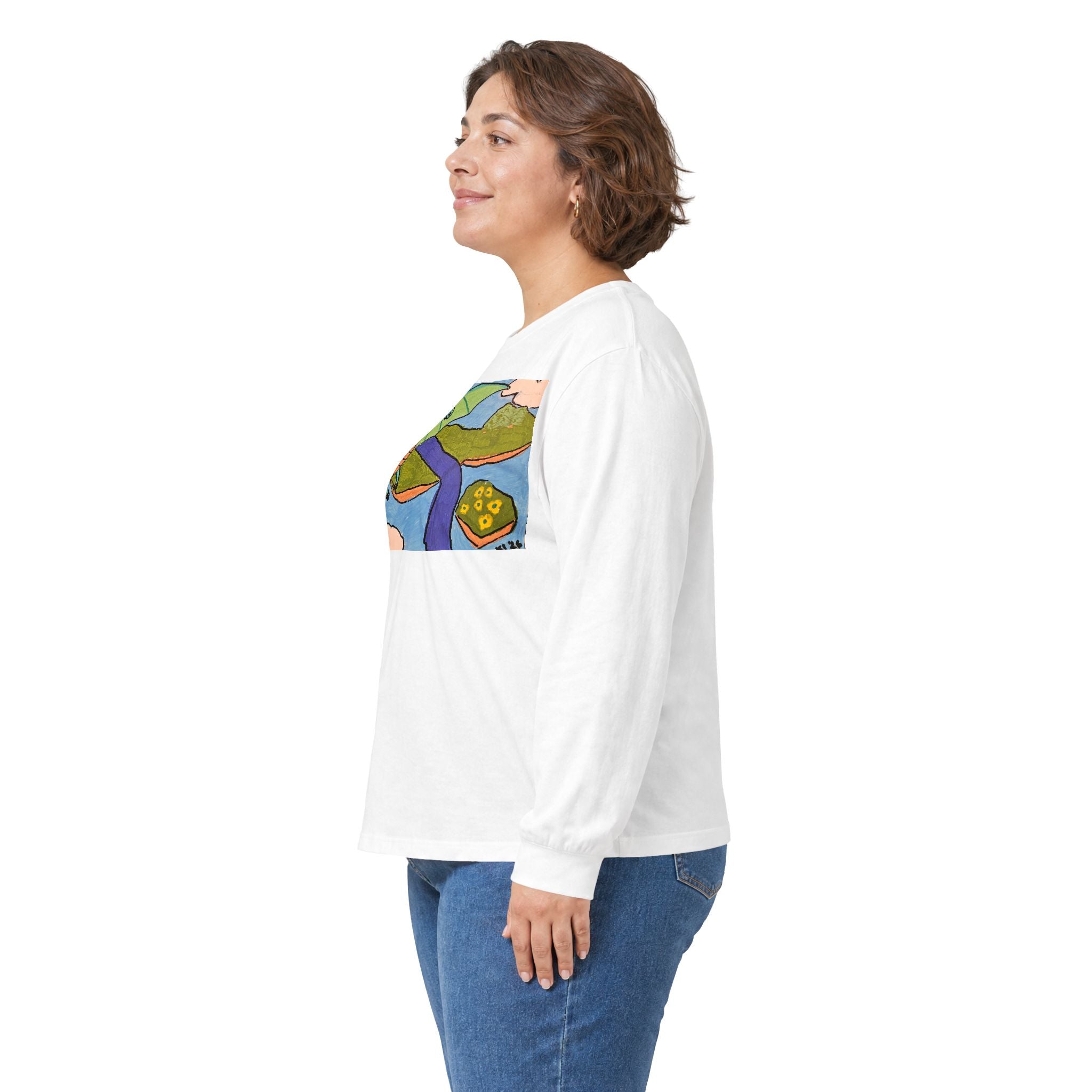 Dragon Landscape Unisex Long Sleeve Tee — Fantasy Dragon Art Long-Sleeve