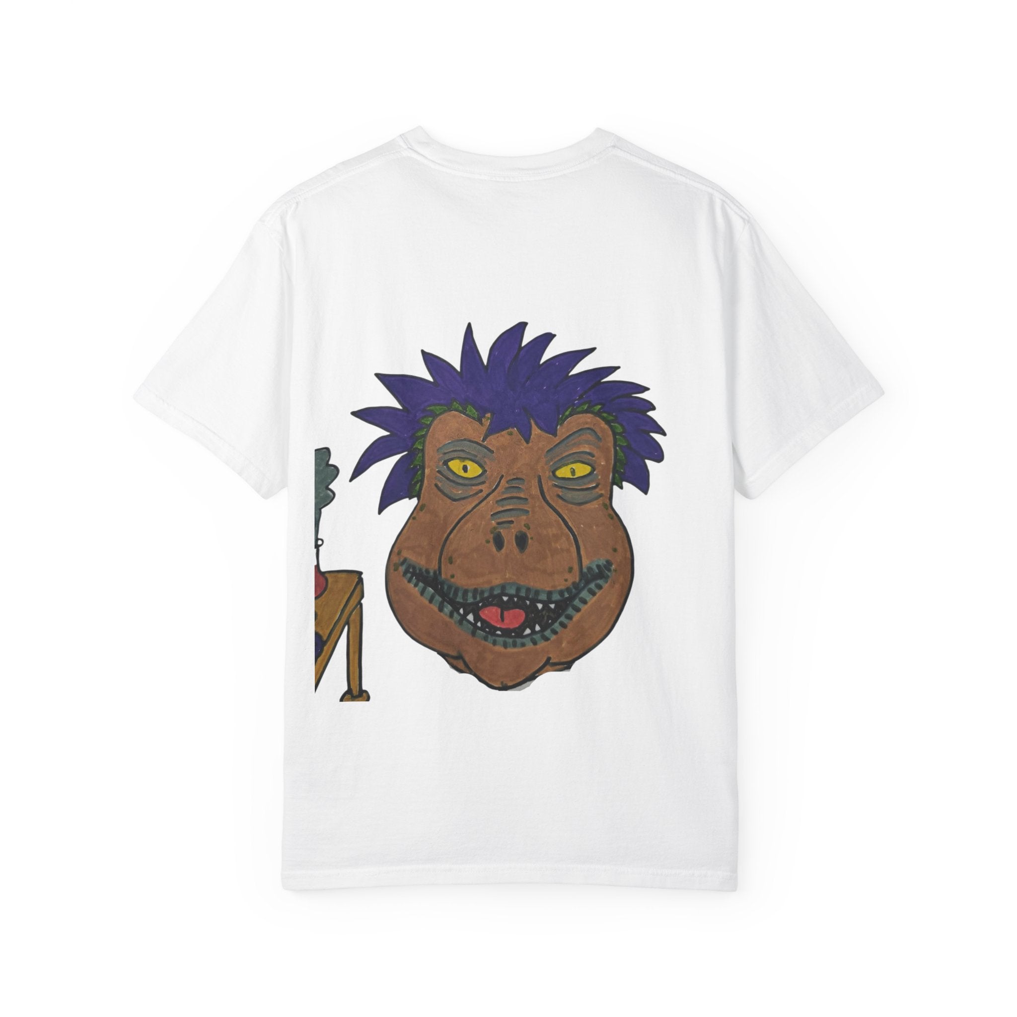 Rexalty Extinct undead caffeinated Graphic T-Shirt — Quirky Hand-Drawn Dinosaur Portrait
