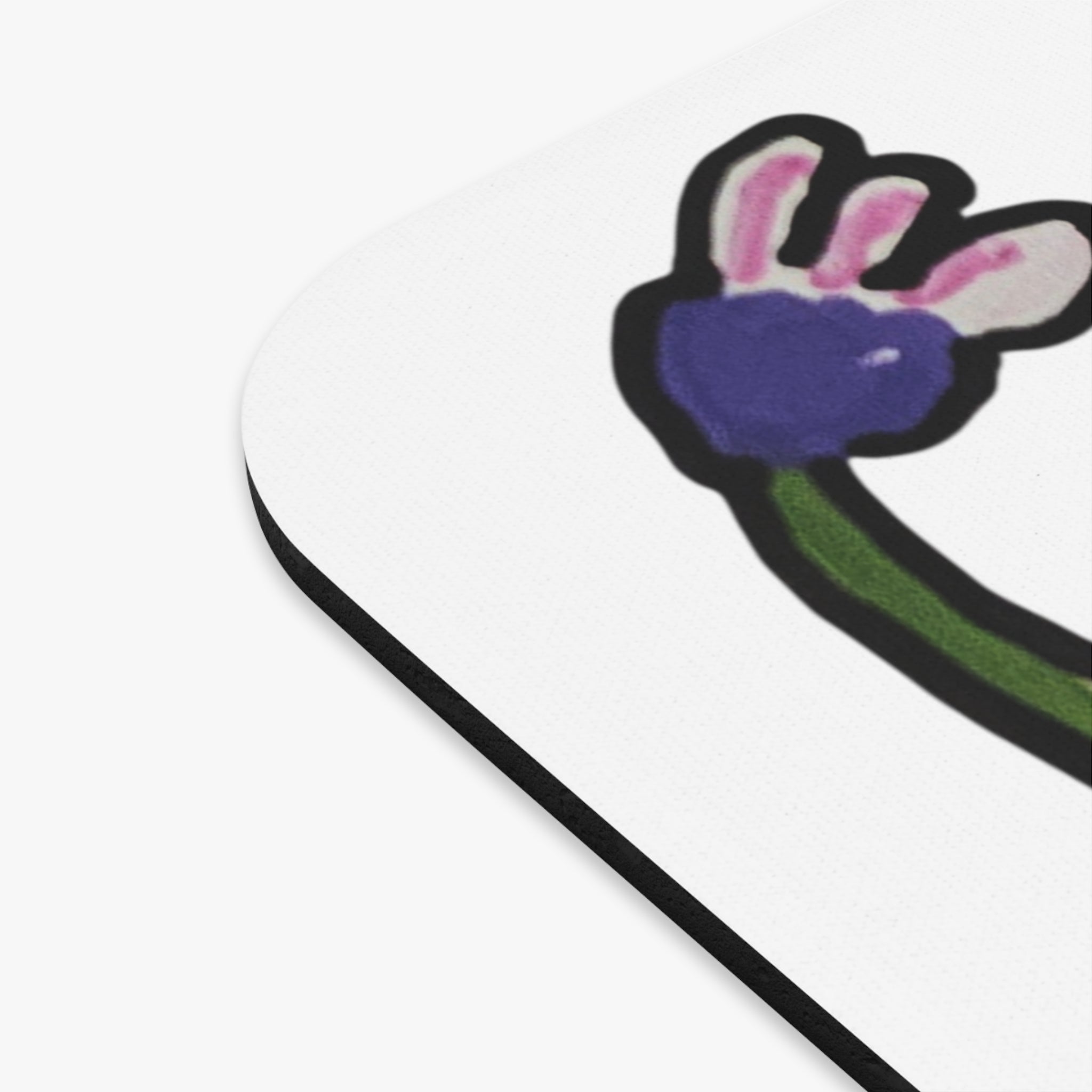 Pink Stegosaurus Floral Mouse Pad — Cute Pink Dino & Wildflowers Desk Mat
