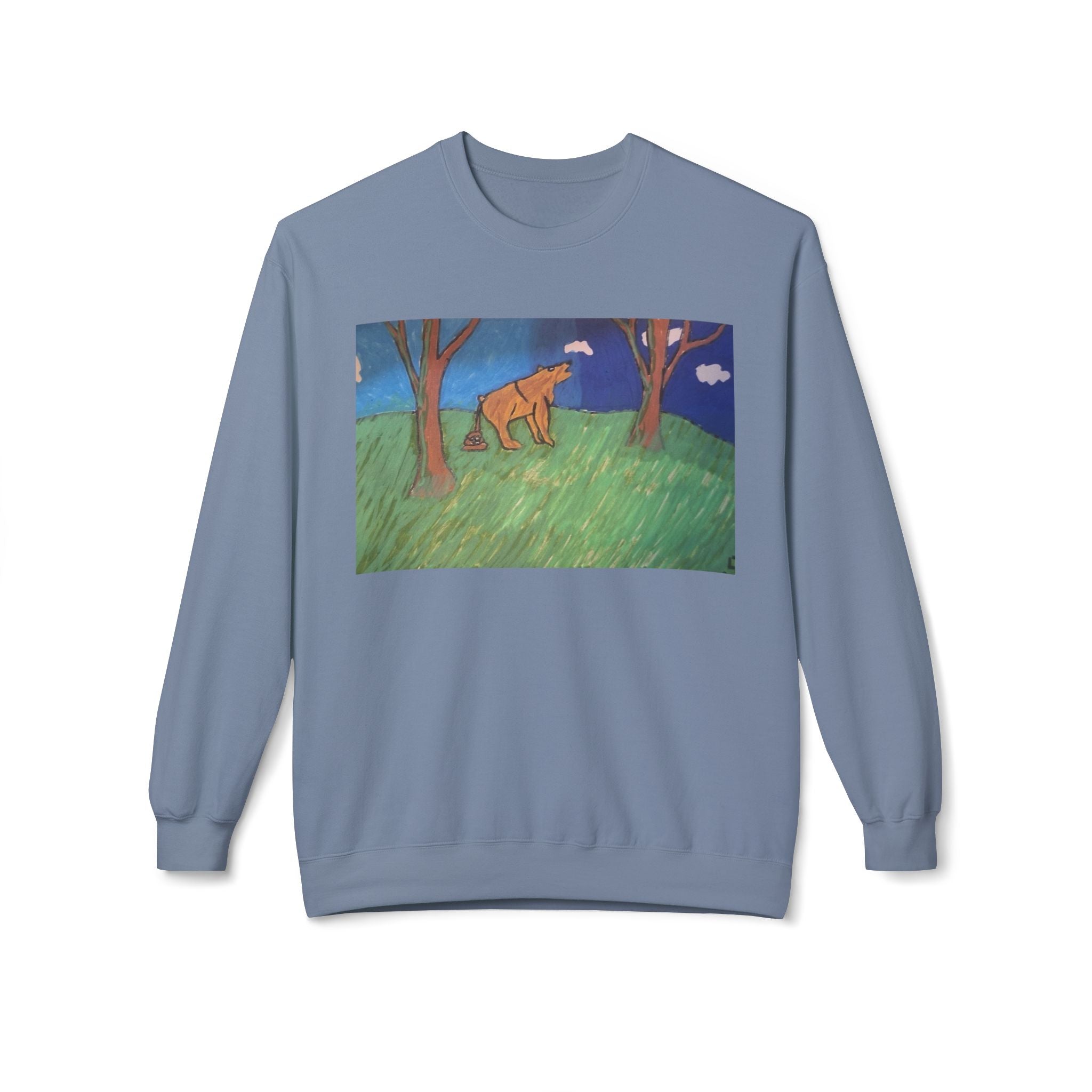 Whimsy Grr | Stinky the Bear in the Woods Crewneck Sweatshirt