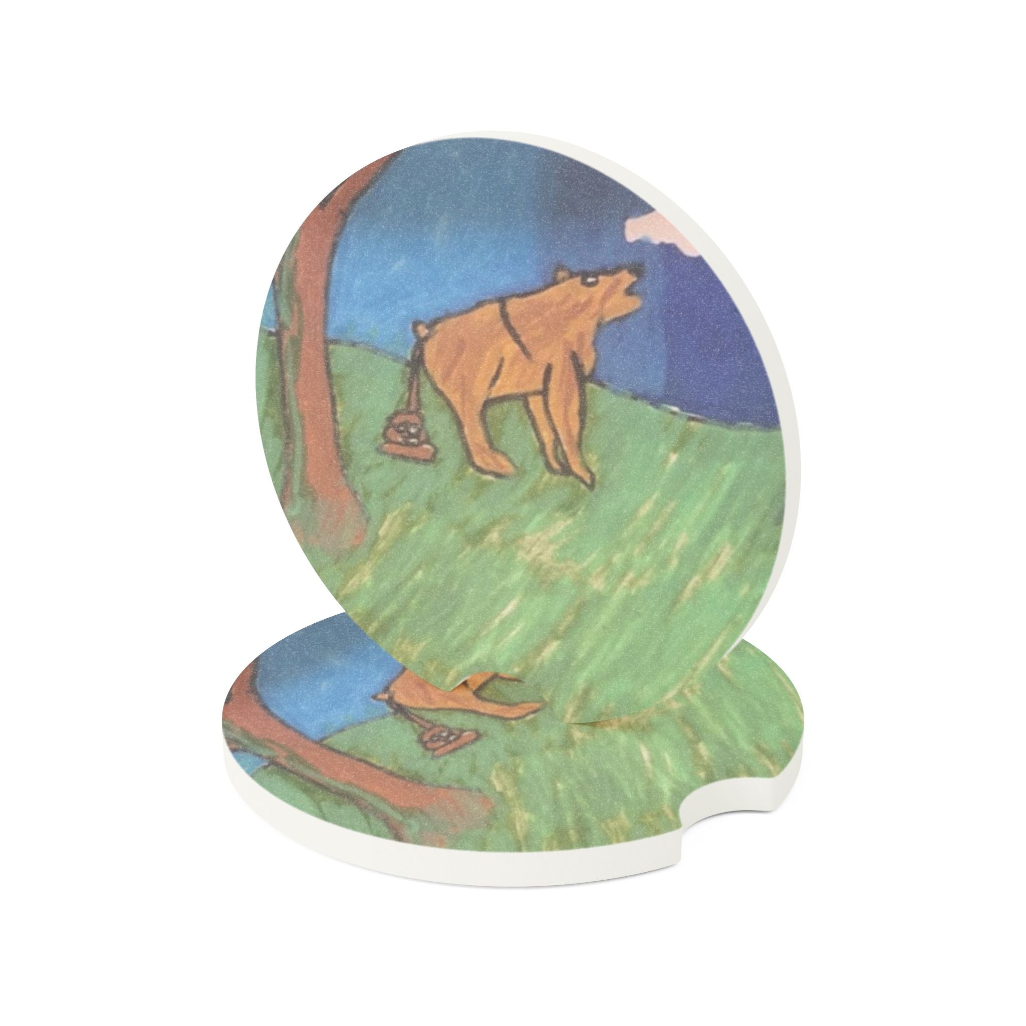 Whimsy Grr | Bear in the Woods Soapstone Car Coaster