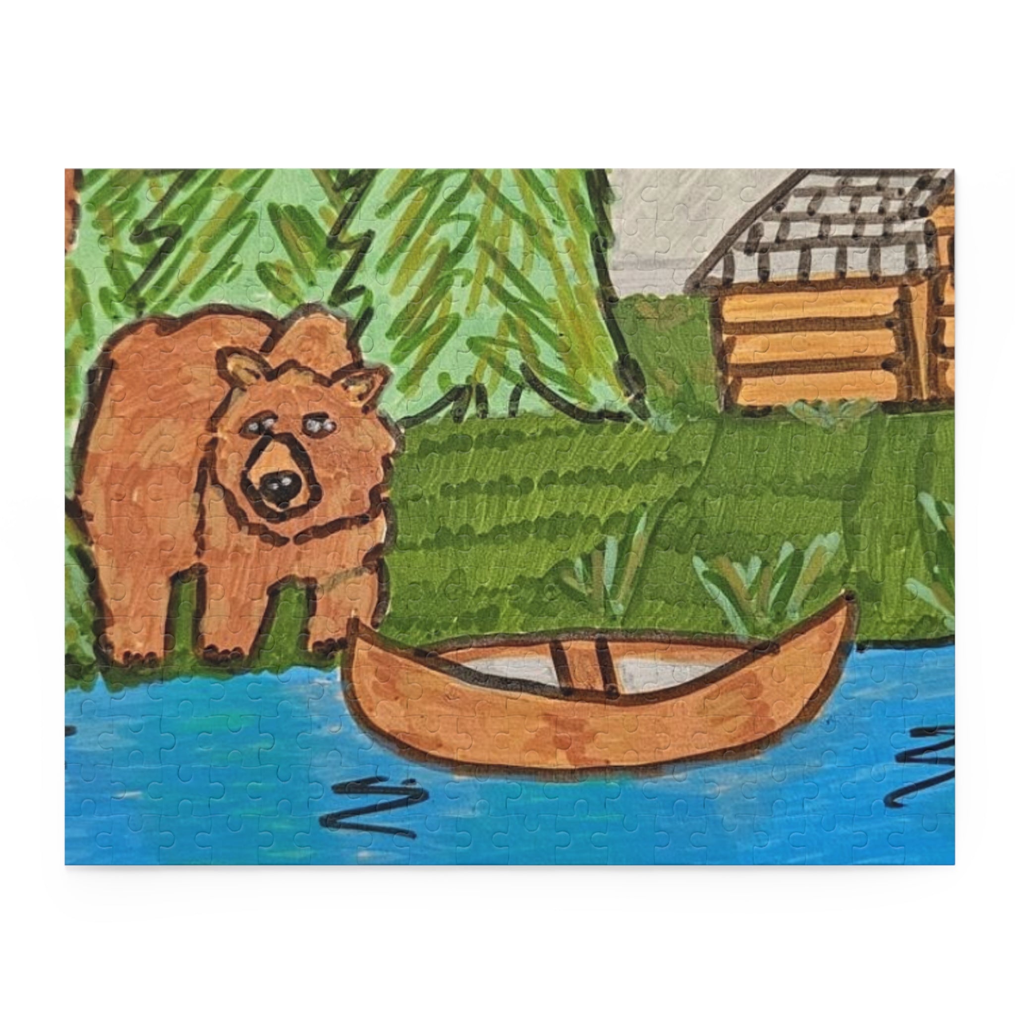 Whimsy Grr | Cabin Bear Puzzle (120, 252, 500-Piece)