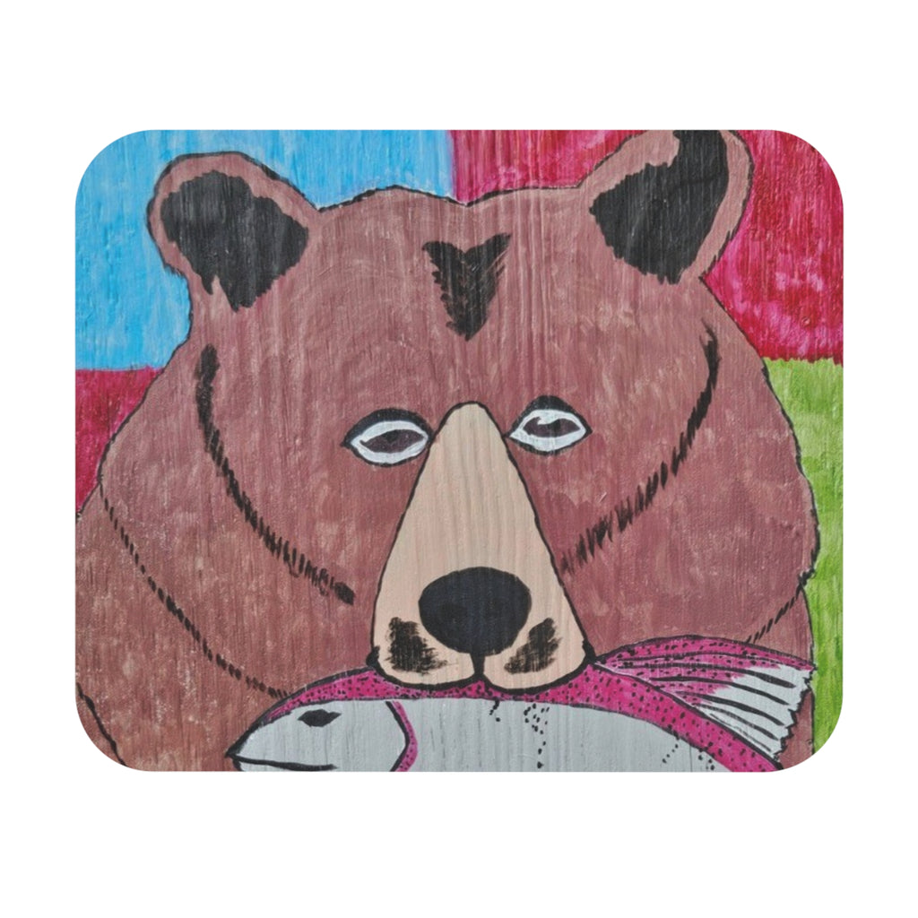 Whimsy Grr | Grizz with a Fish Mousepad