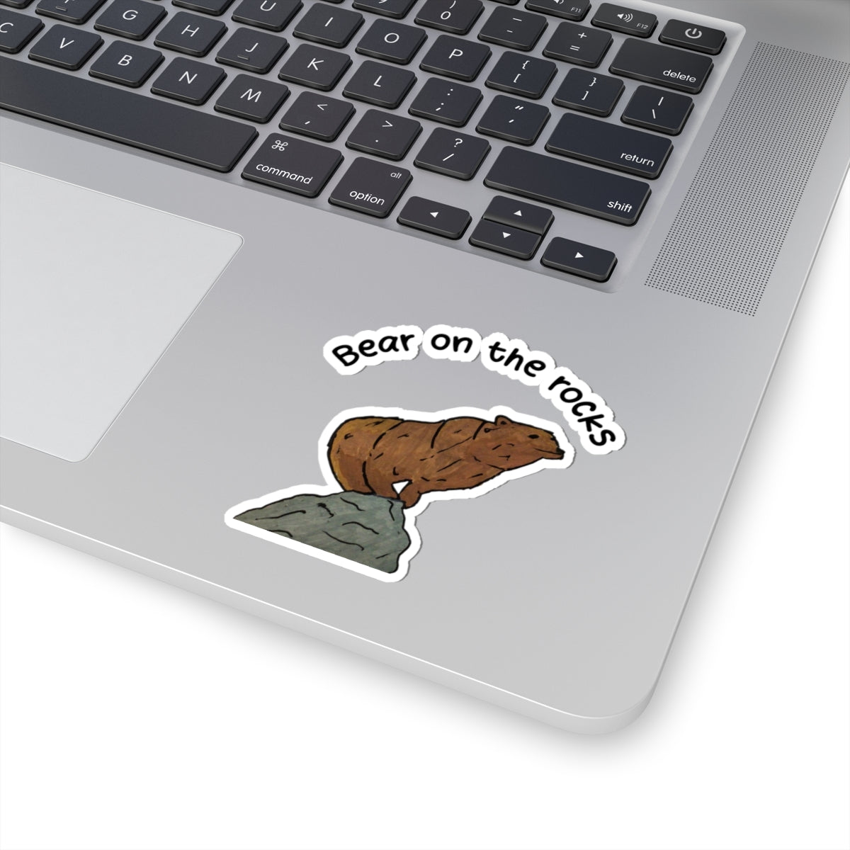 Bear on the rocks kiss-cut stickers