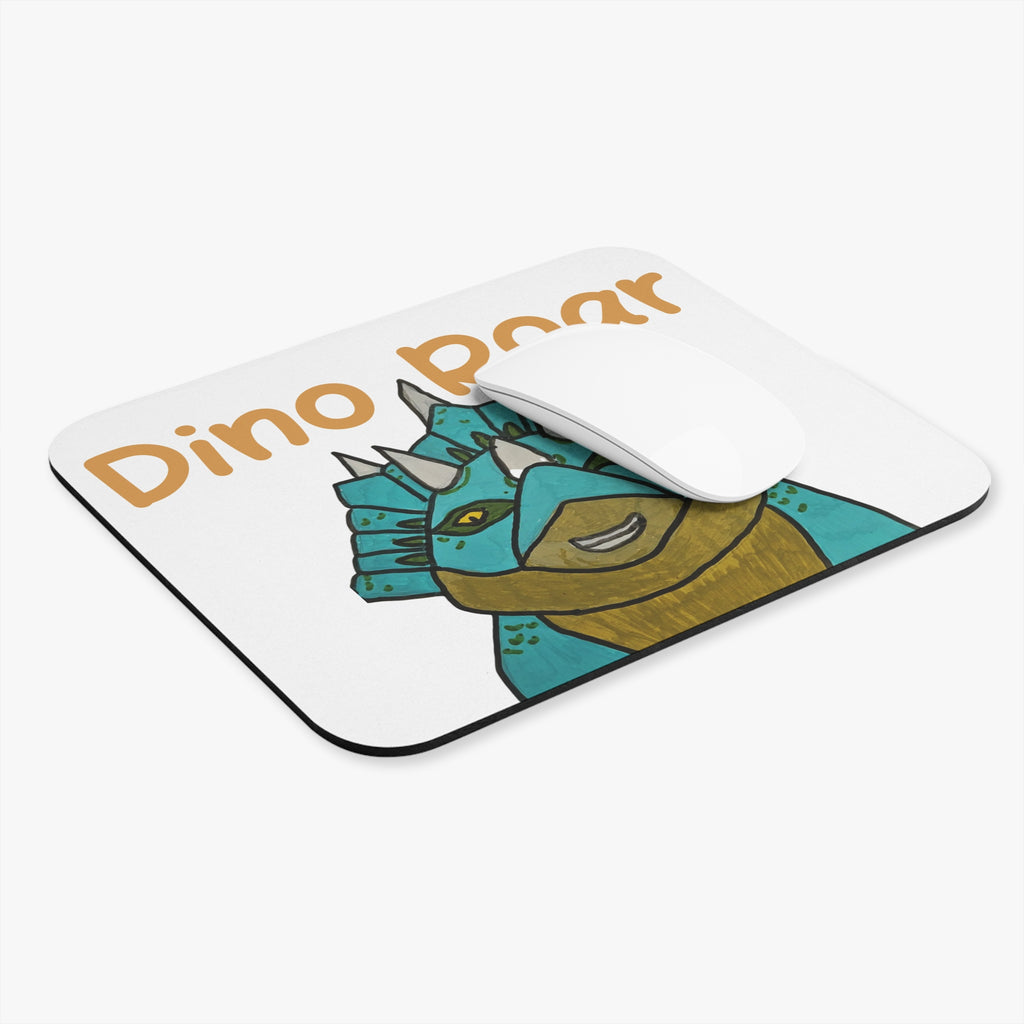 Dino Roar Rectangle Mouse Pad — Cute Triceratops Desk Mat for Kids & Gamers