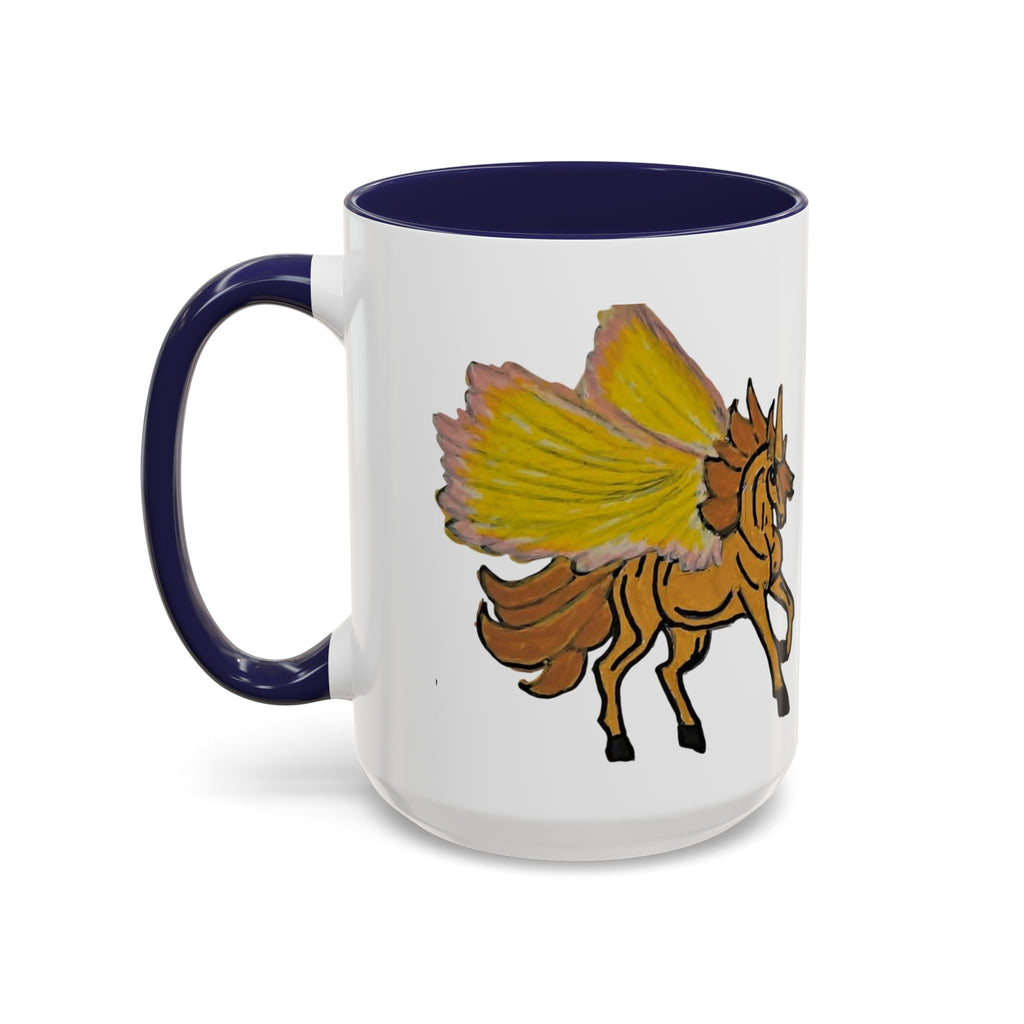 Golden Pegasus Coffee Mug — Mythical Winged Horse Accent Mug