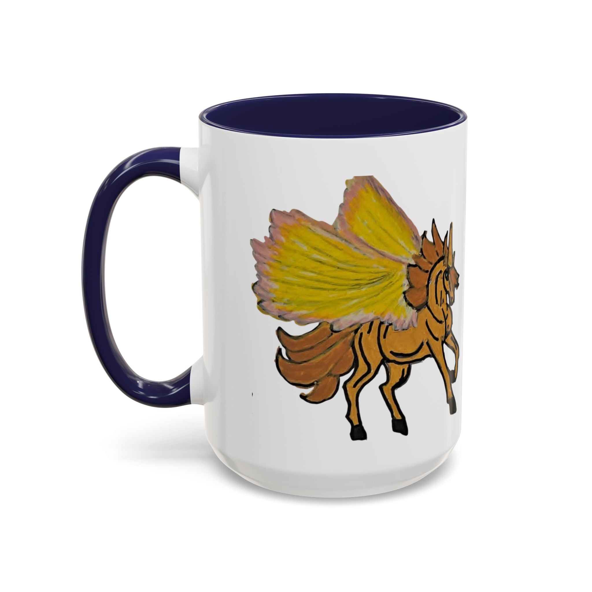 Golden Pegasus Coffee Mug — Mythical Winged Horse Accent Mug