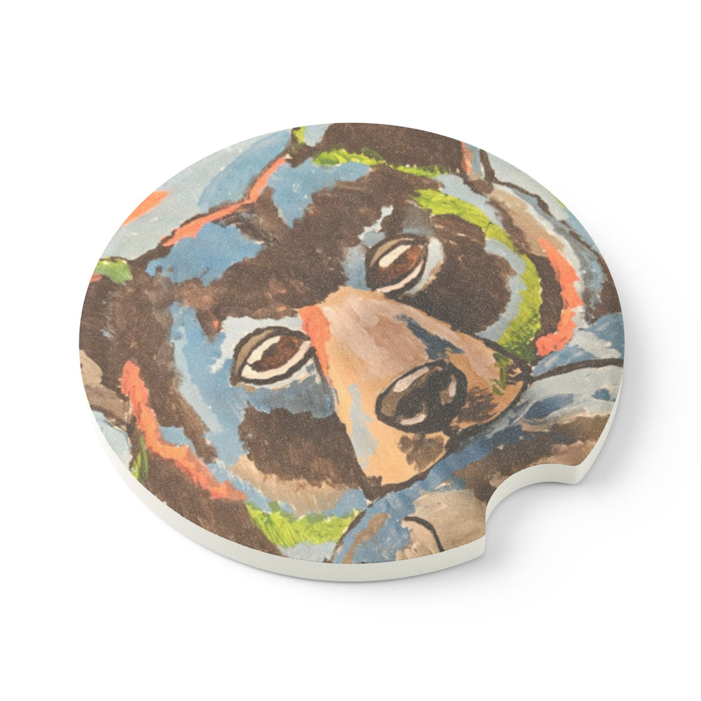 Whimsy Grr | Bear with a Fish Soapstone Car Coaster
