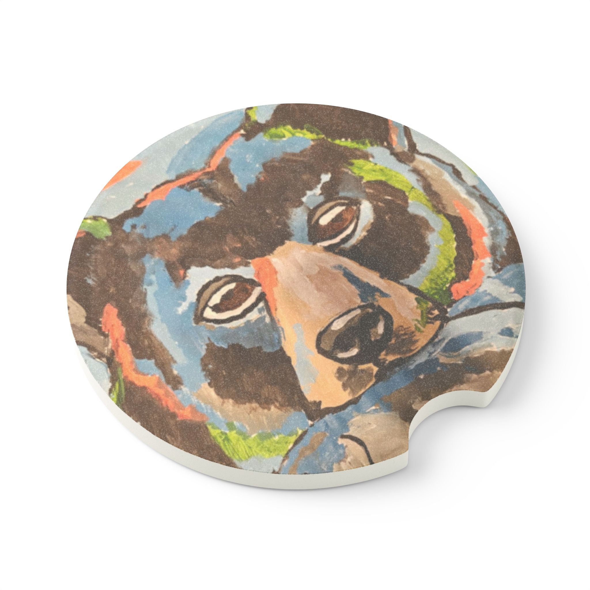Whimsy Grr | Bear with a Fish Soapstone Car Coaster