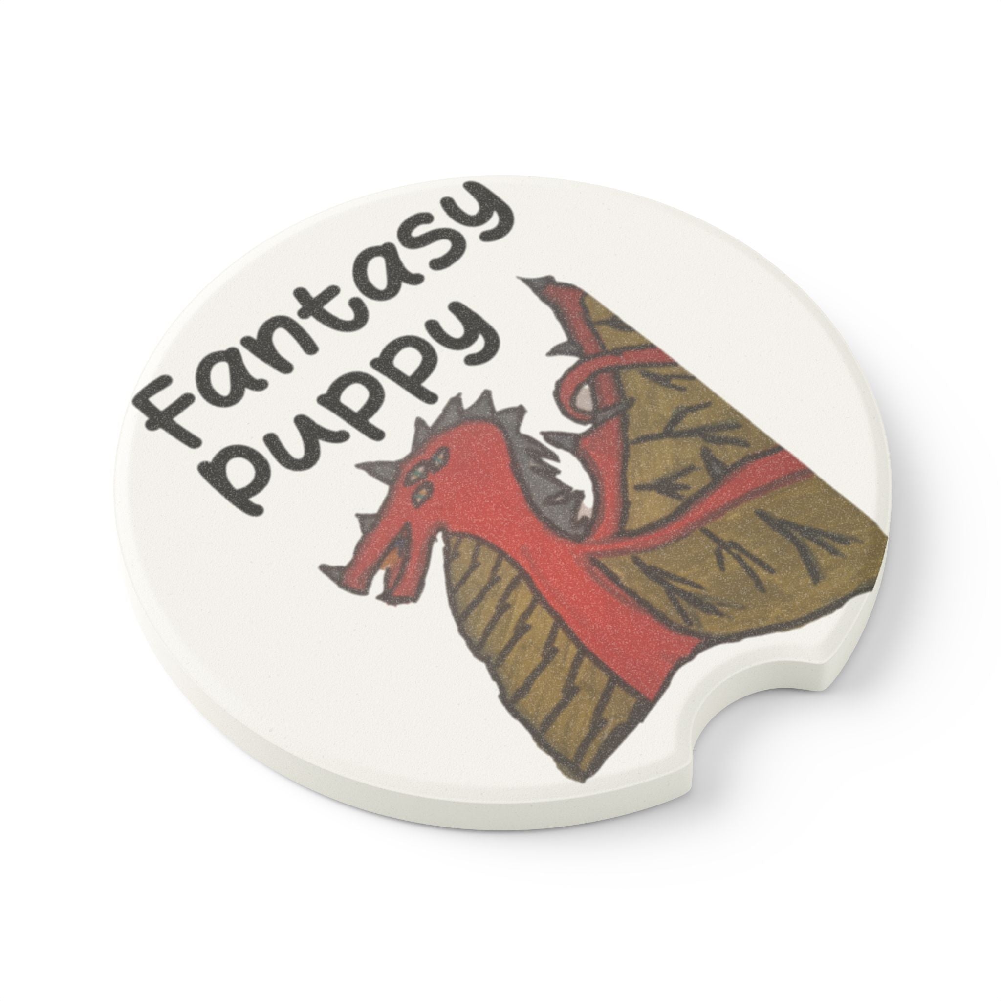 Dragon Landscape Soapstone Car Coaster — Fantasy Dragon Car Cup Holder Insert