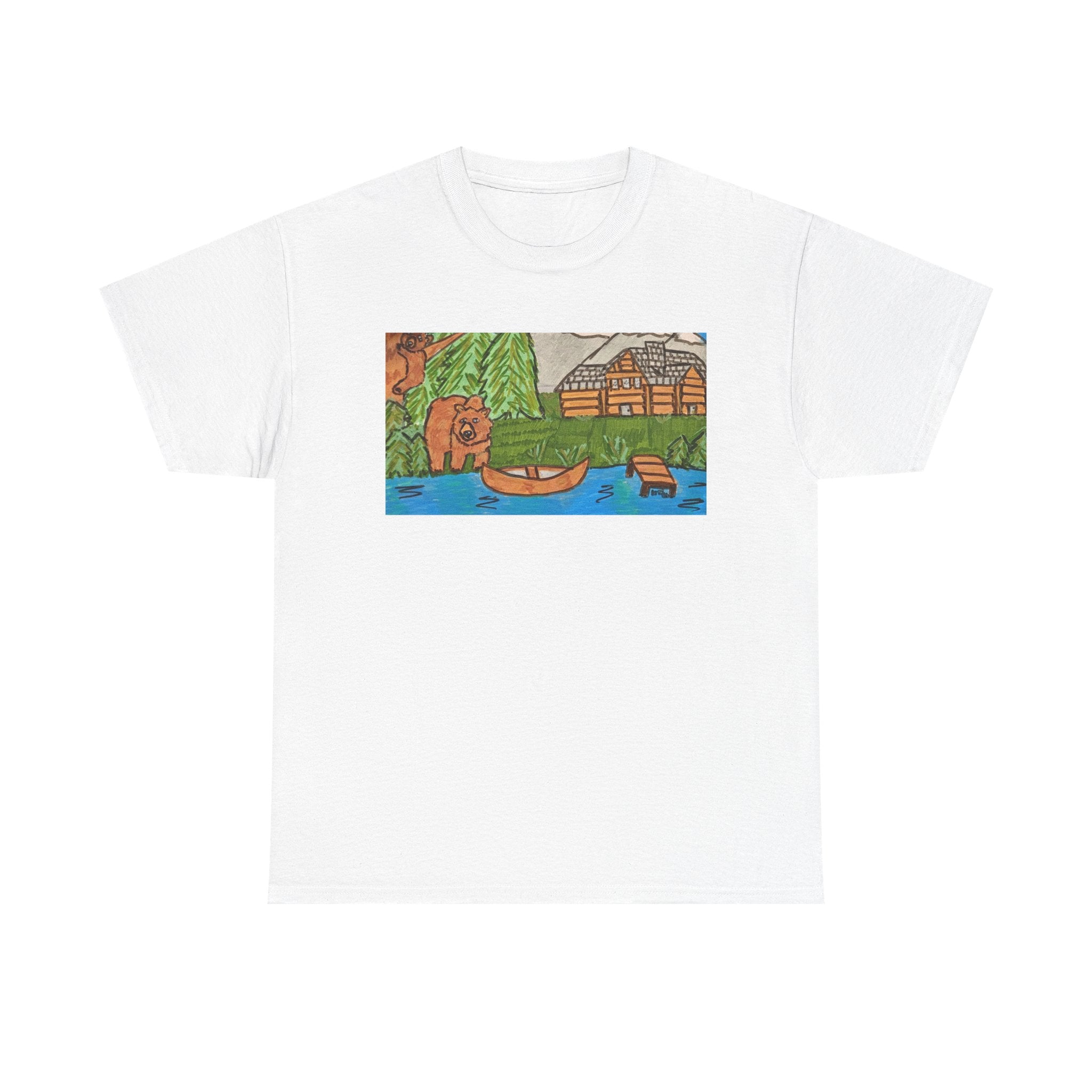 Whimsy Grr | Cabin Bear Unisex Heavy Cotton Tee