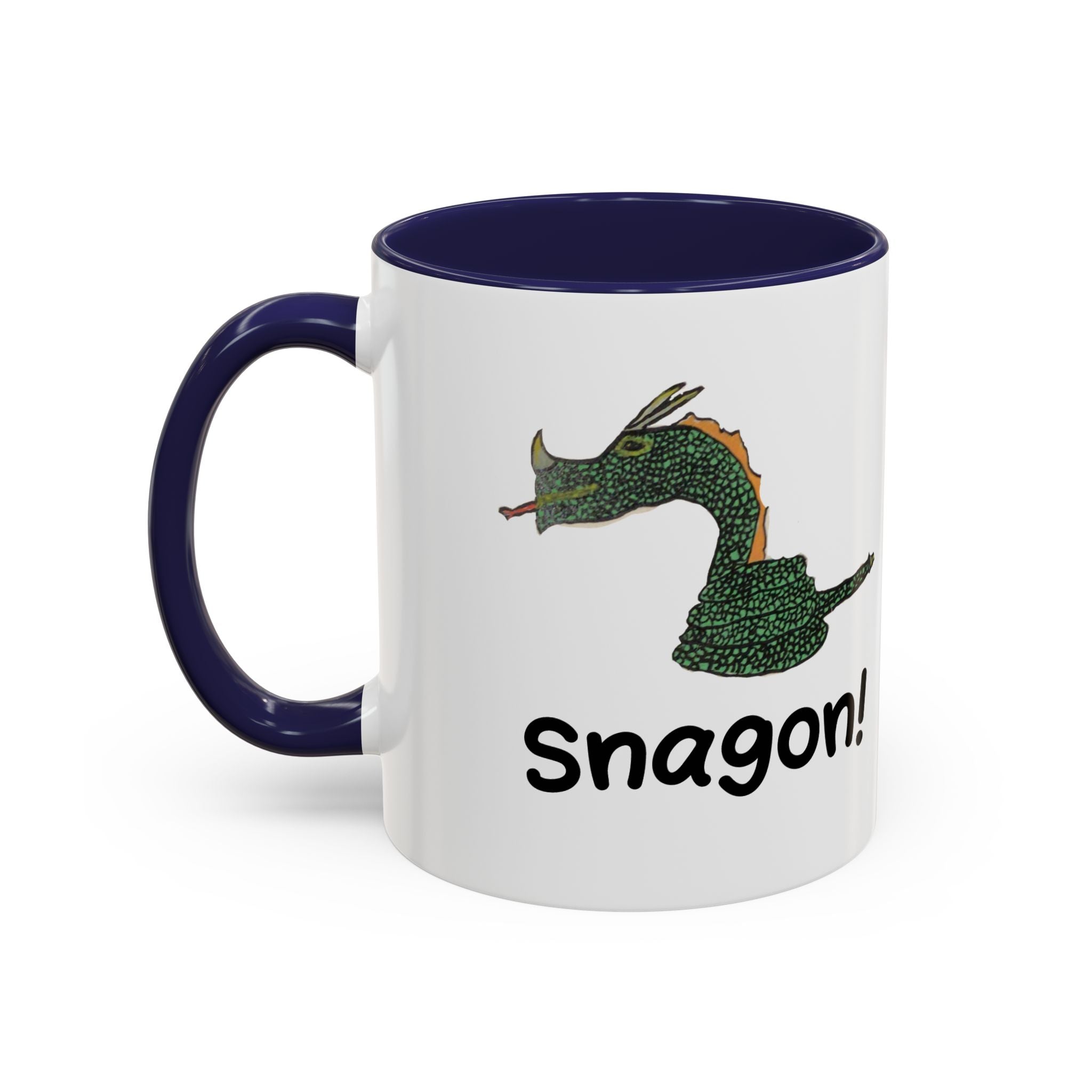 Snagon! Dragon Coffee Mug — Funny Fantasy Accent Mug (11/15oz)