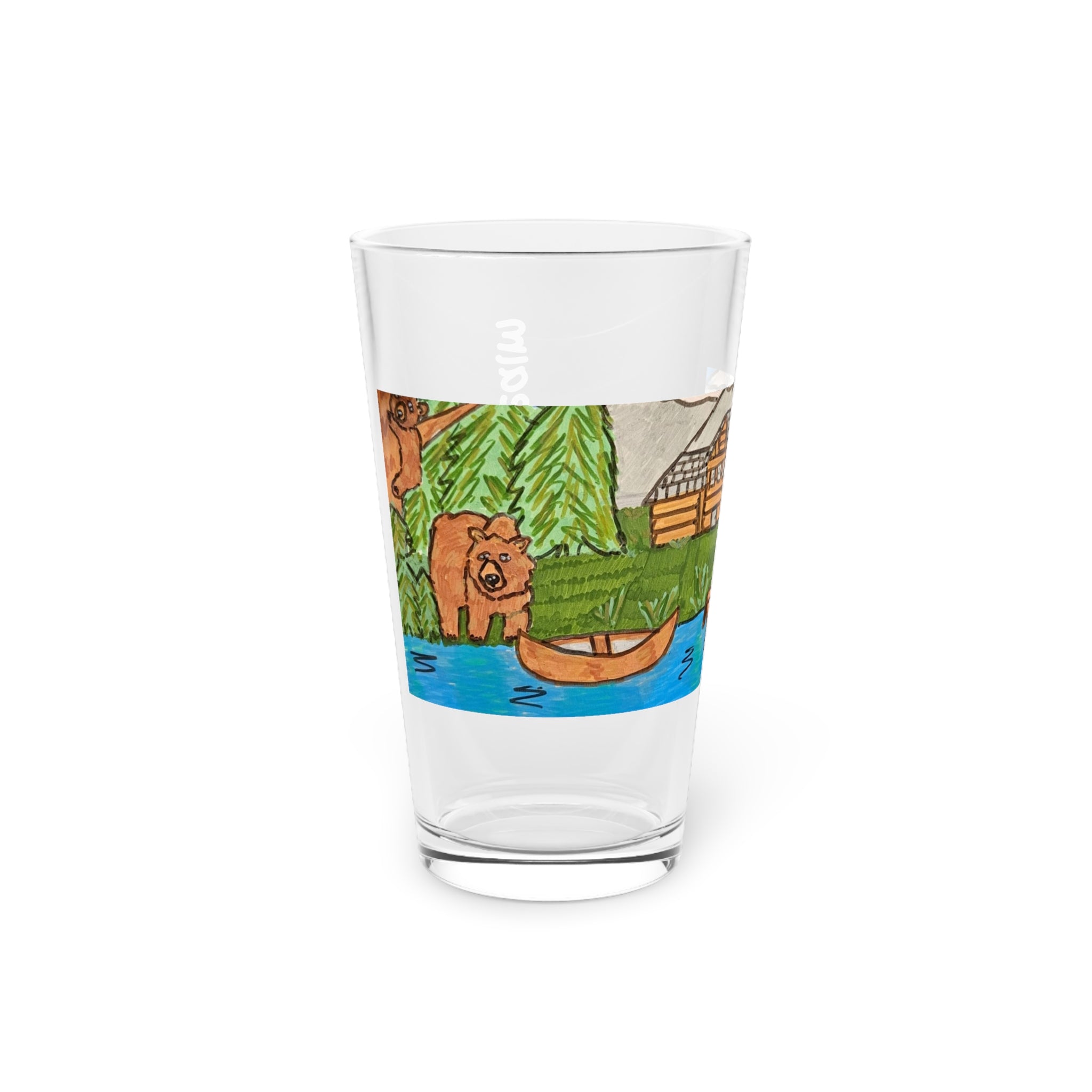 Whimsy Grr | Cabin Bear Pint Glass, 16oz