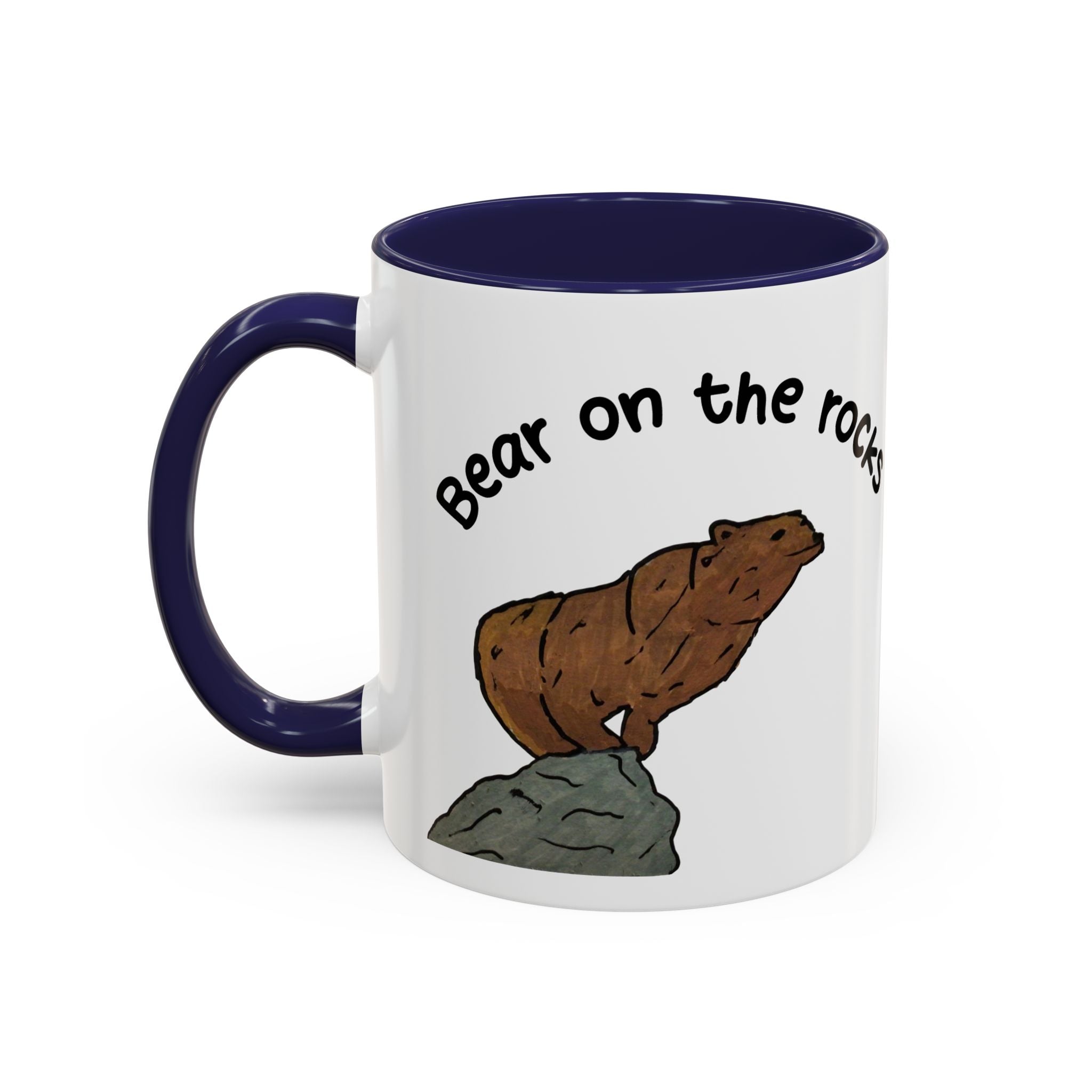 Rocky | Bear on the Rocks Accent Mug (11oz & 15oz) — Whimsy Grr