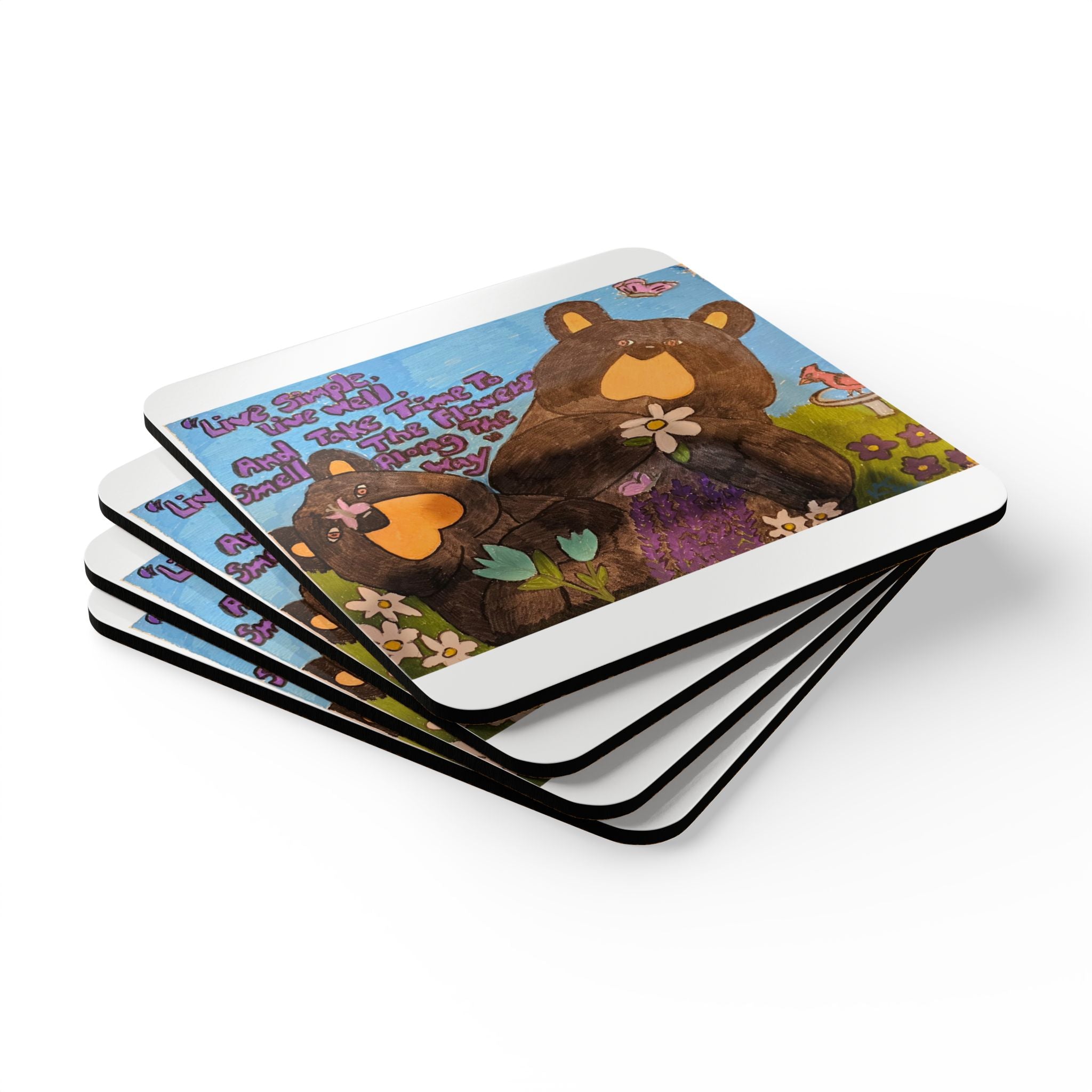 whimsy grr Corkwood Coaster Set