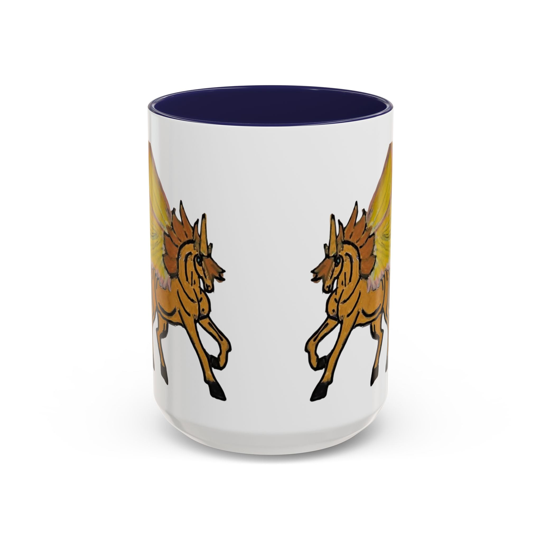 Golden Pegasus Coffee Mug — Mythical Winged Horse Accent Mug