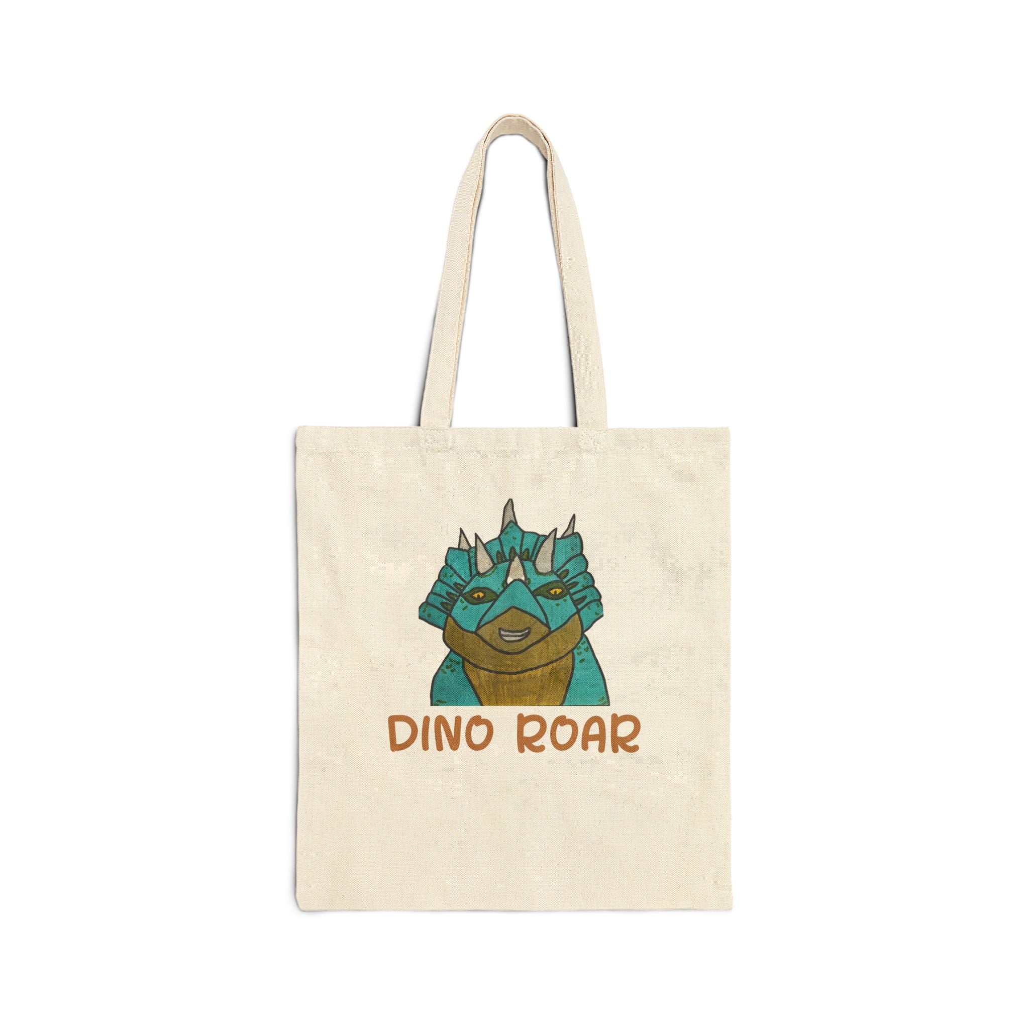 Dino Roar Cotton Canvas Tote Bag