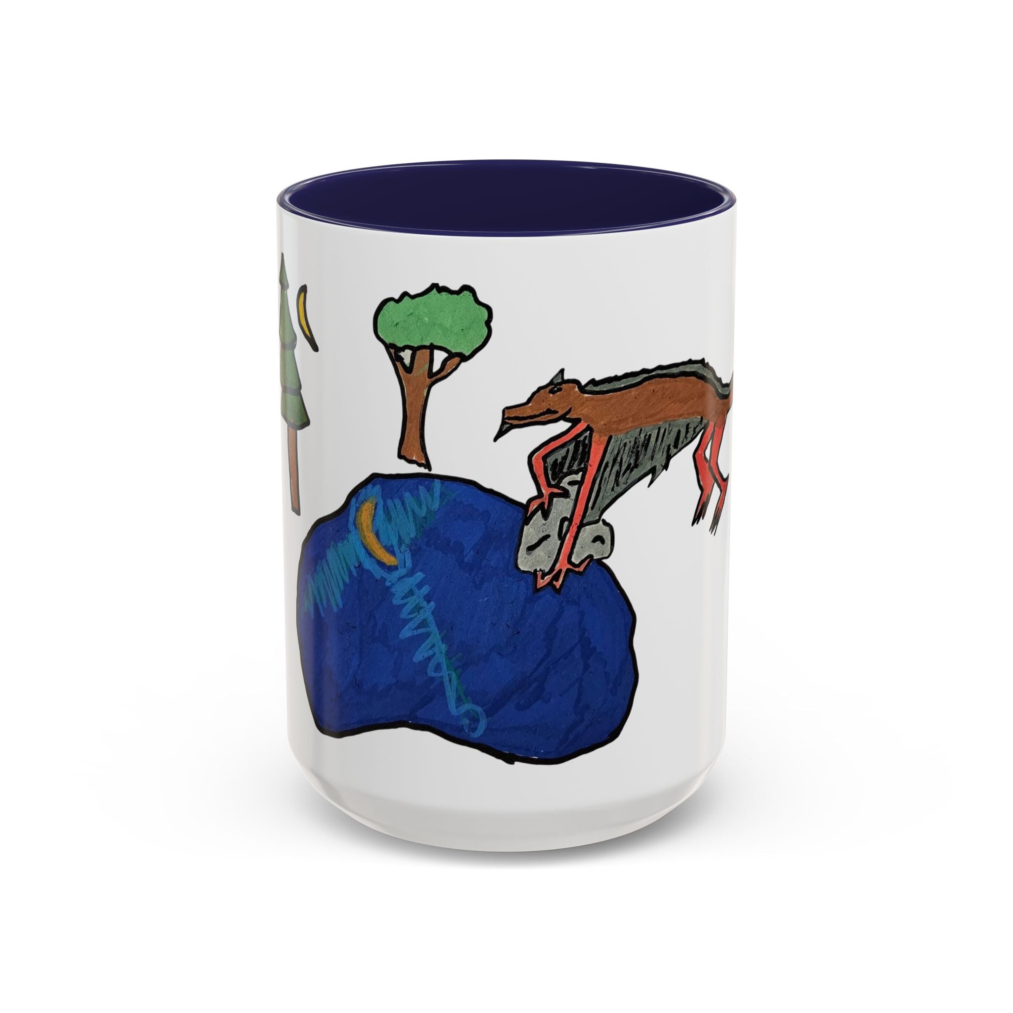 Wyvern Accent Mug (11oz & 15oz) — Fantasy Dragon Art Coffee Mug