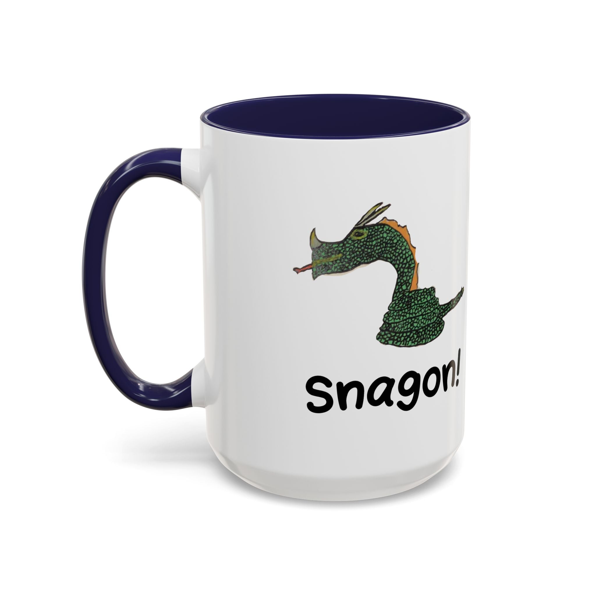 Snagon! Dragon Coffee Mug — Funny Fantasy Accent Mug (11/15oz)