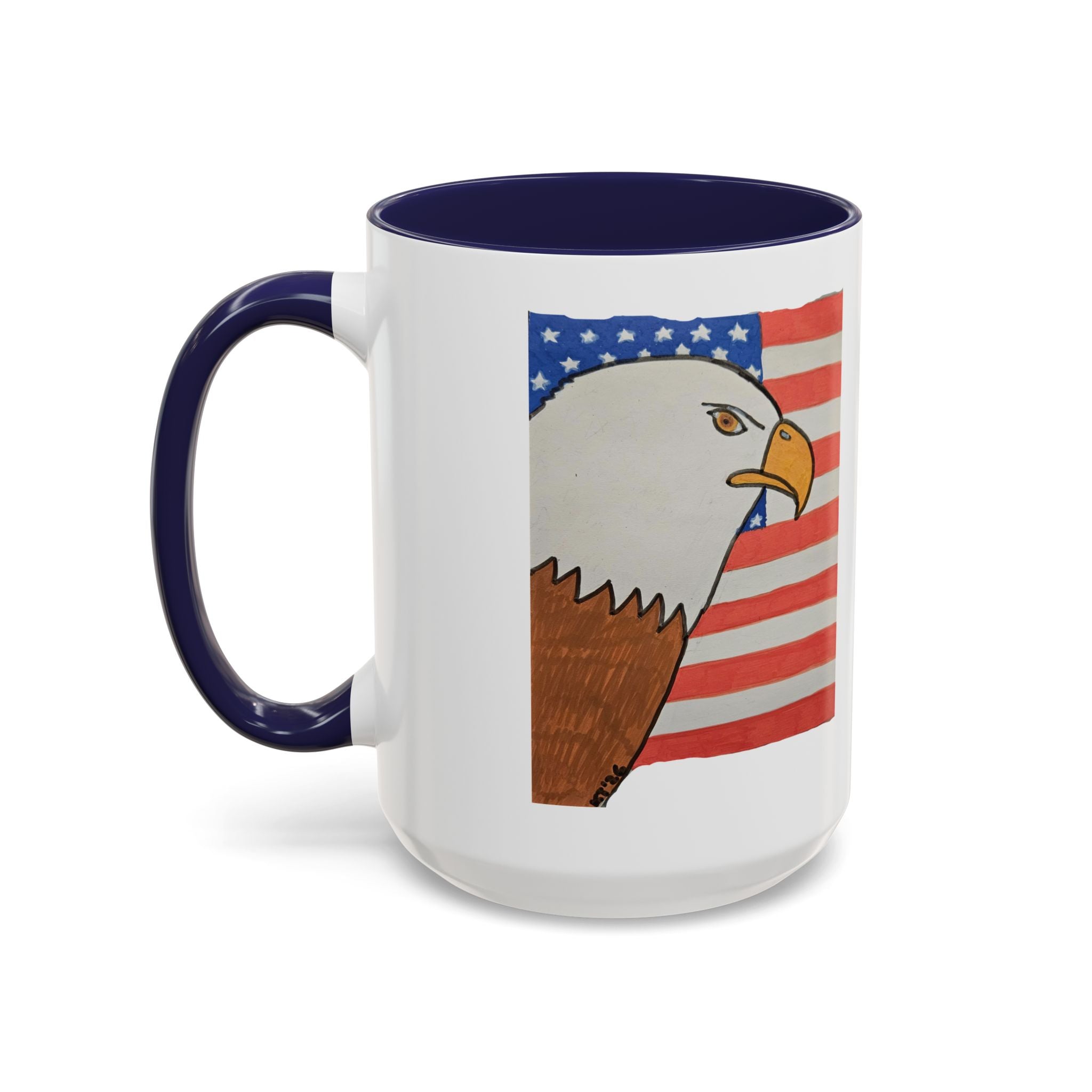 Patriotic Eagle Accent Coffee Mug — American Flag 11/15oz