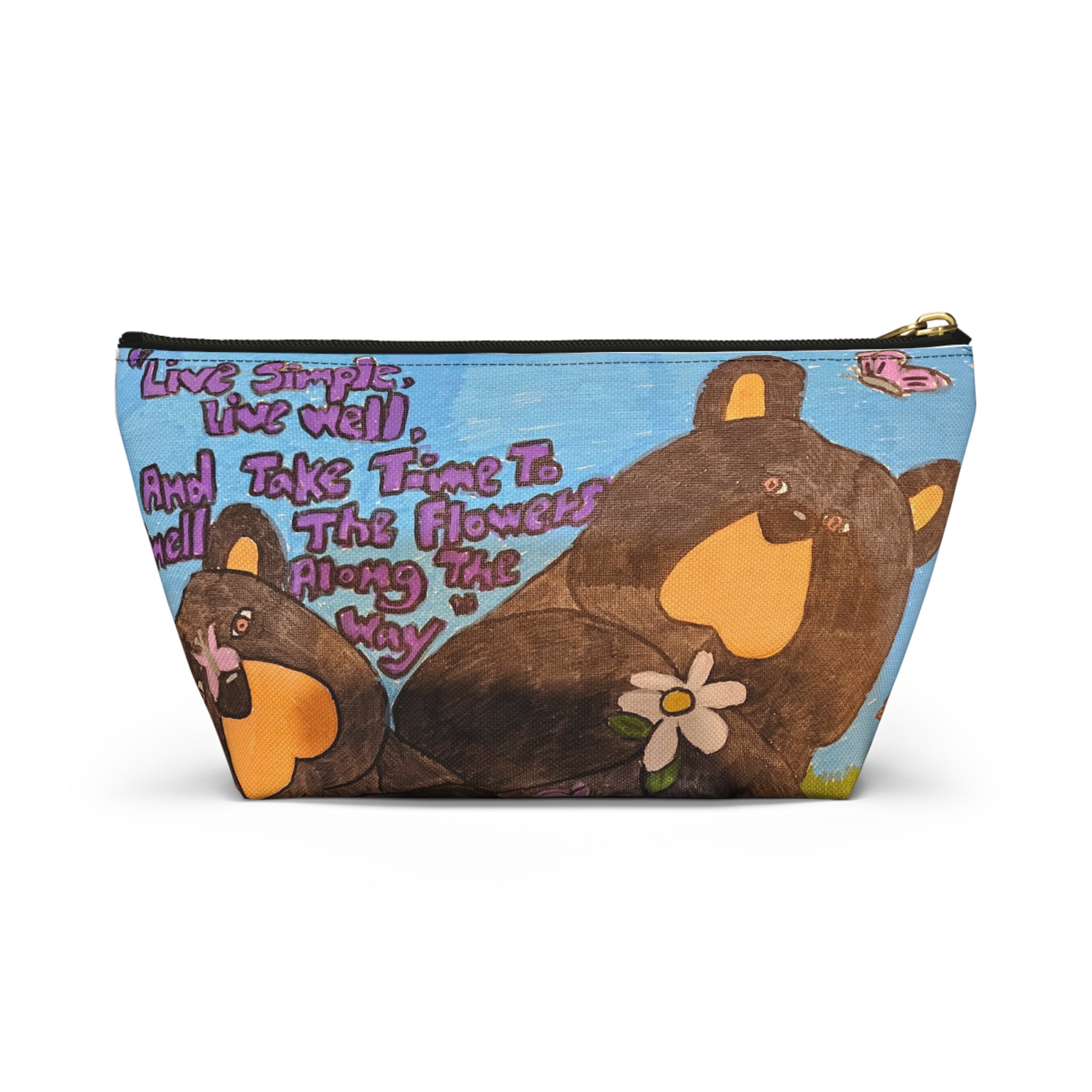 Whimsy Grr | Live Simply Accessory Pouch — Cute Bear Makeup & Travel Bag