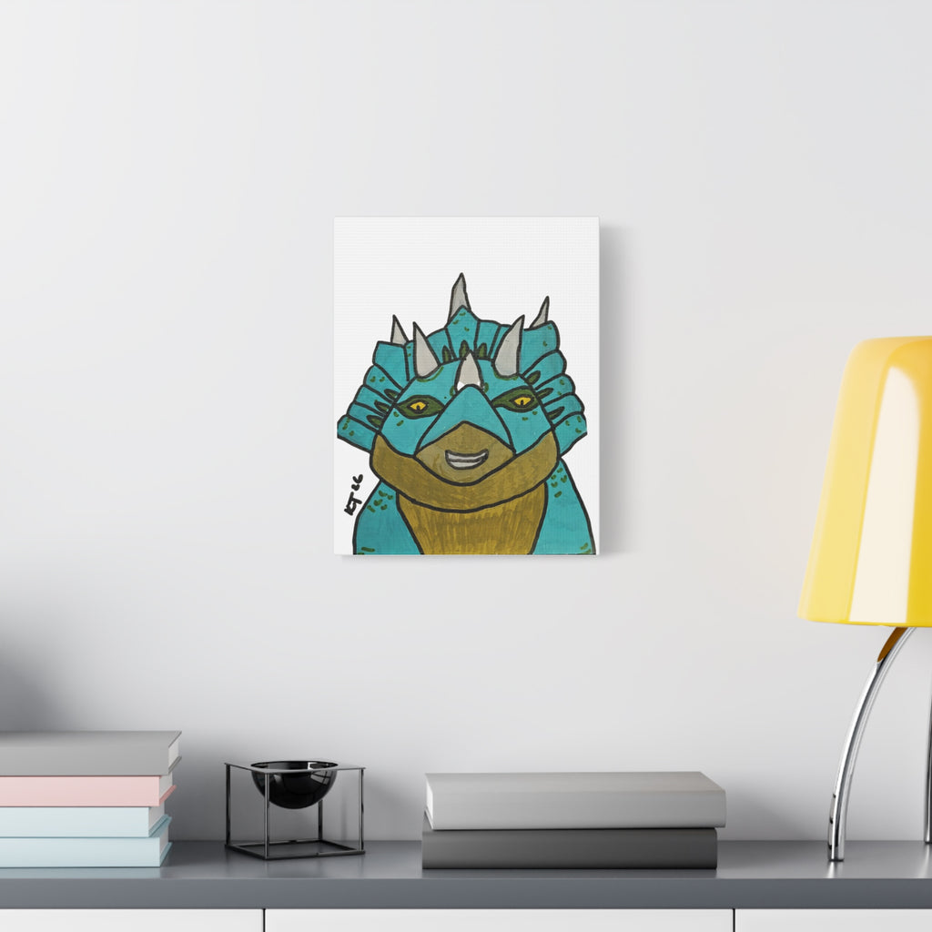 Dino Roar Matte Canvas Art — Whimsical Dinosaur Wall Decor, Stretched