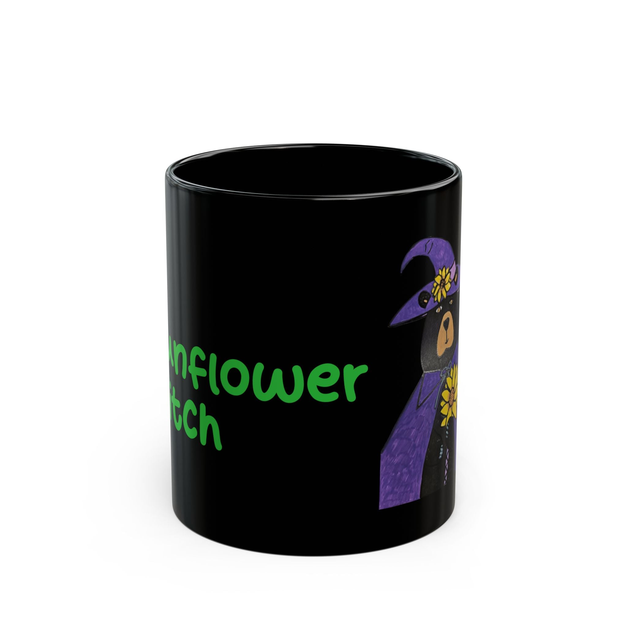 Sunshine Sunflower Witch Halloween accent mug 11 and 15oz