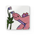 Pink Stegosaurus Cork Coaster Set — Cute Dinosaur Drink Coasters (Set of 4)