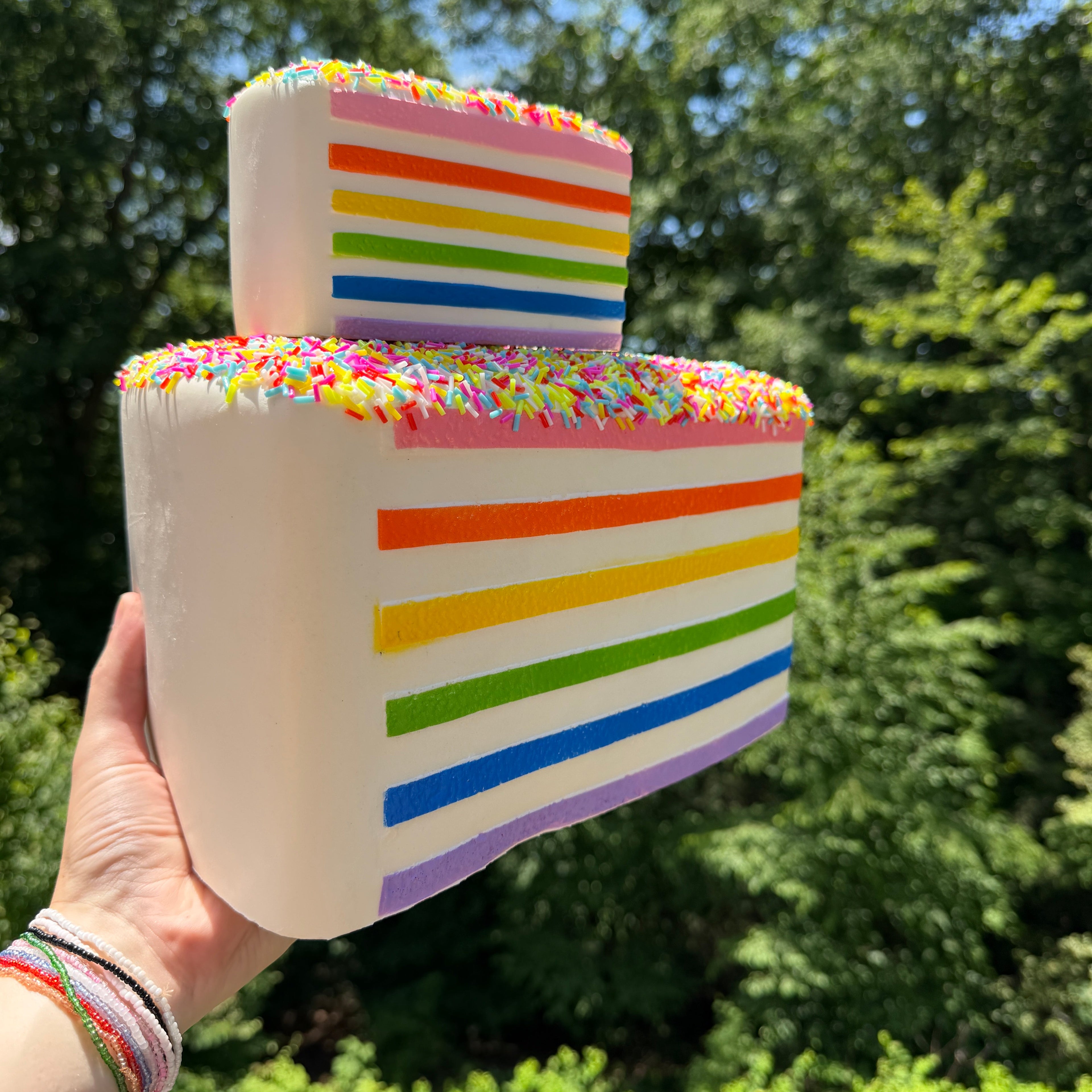 Squishy Toy - Rainbow Cake, Jumbo
